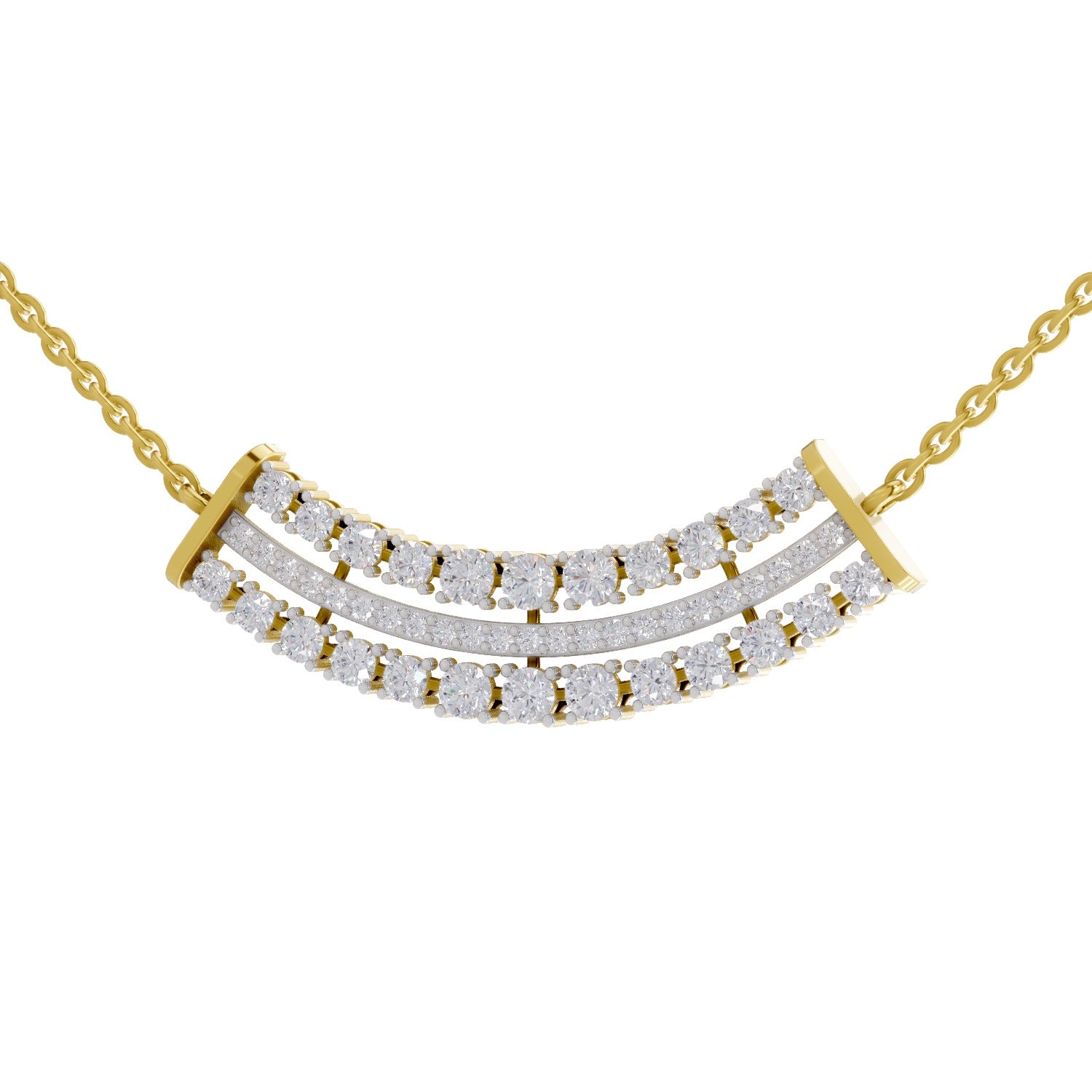 1.24 Ct Cluster Diamond Necklace in 14K