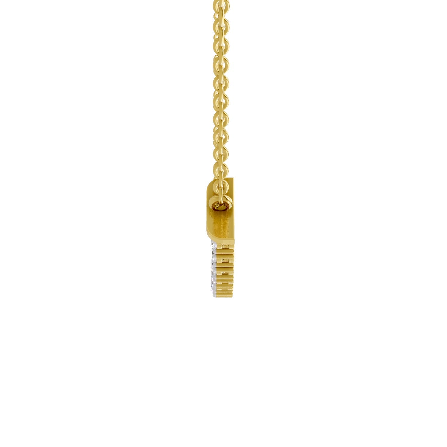 1.24 Ct Round Shape Cluster Diamond Necklace | 14K Yellow Gold