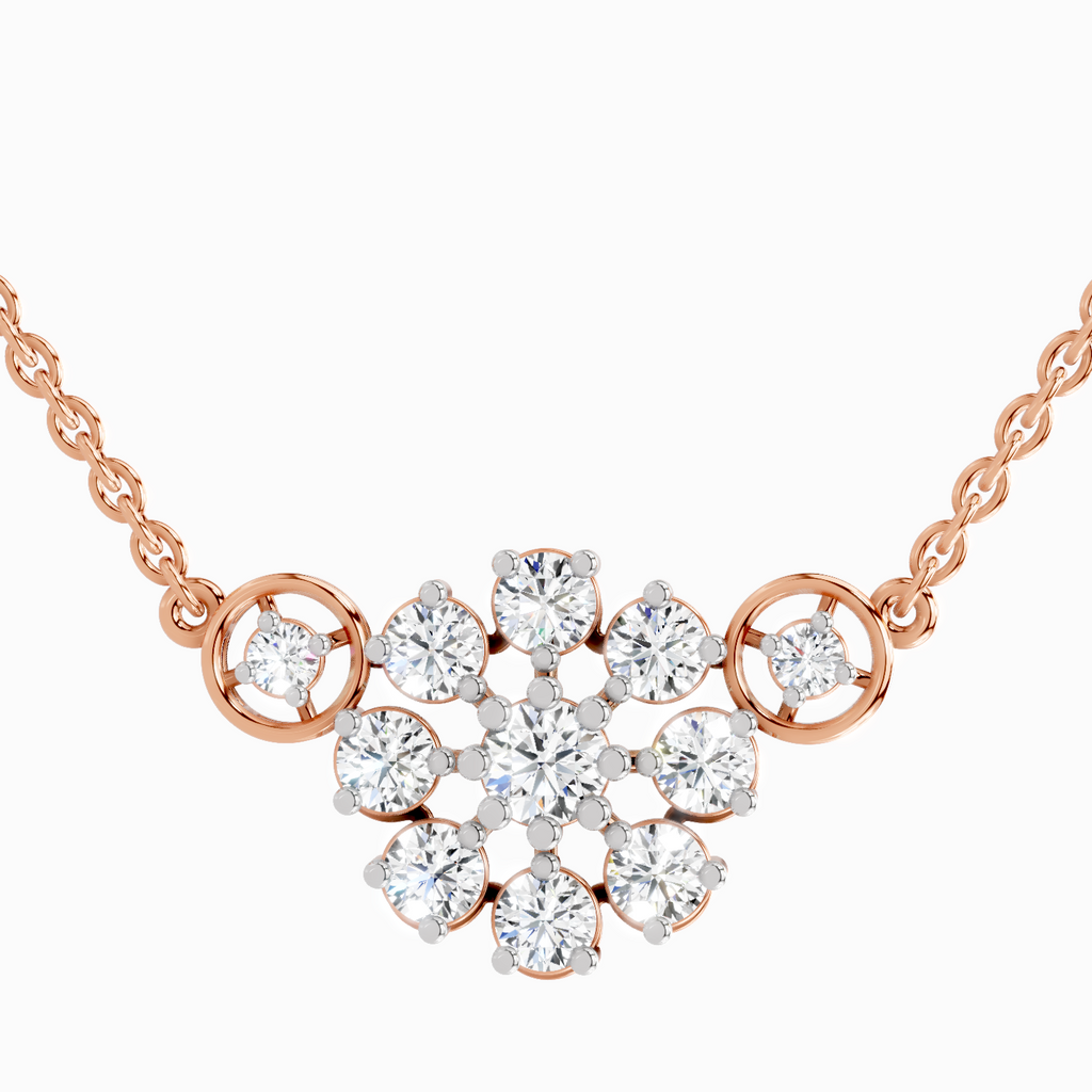 1.35 Carat Flower Pendant Necklace in 14K