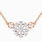 1.35 Carat Flower Pendant Necklace in 14K