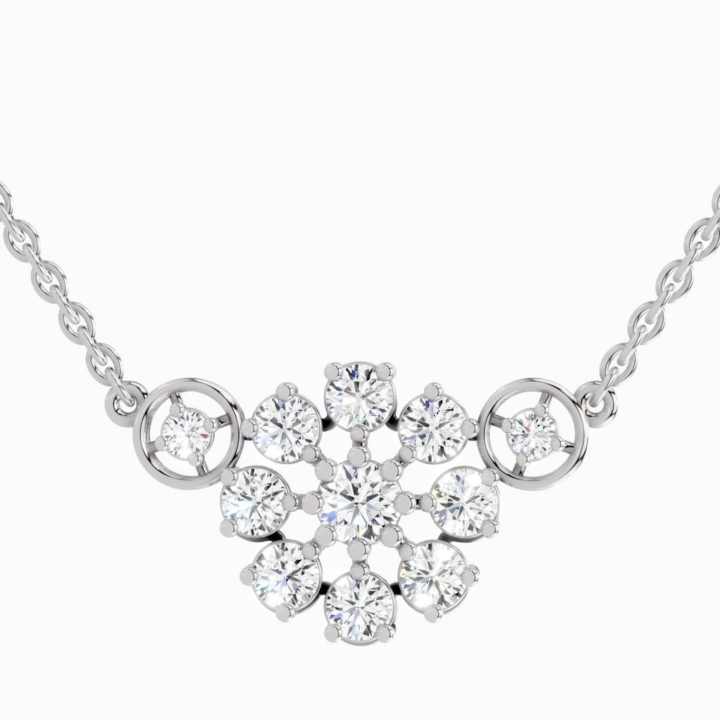 1.35 Carat Flower Pendant Necklace in 14K