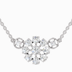 1.35 Carat Flower Pendant Necklace in 14K