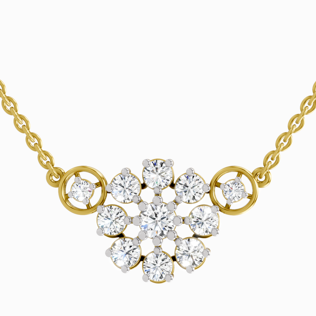 1.35 Carat Flower Pendant Necklace in 14K