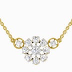 1.35 Carat Flower Pendant Necklace in 14K