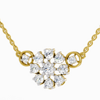 1.35 Carat Flower Pendant Necklace in 14K