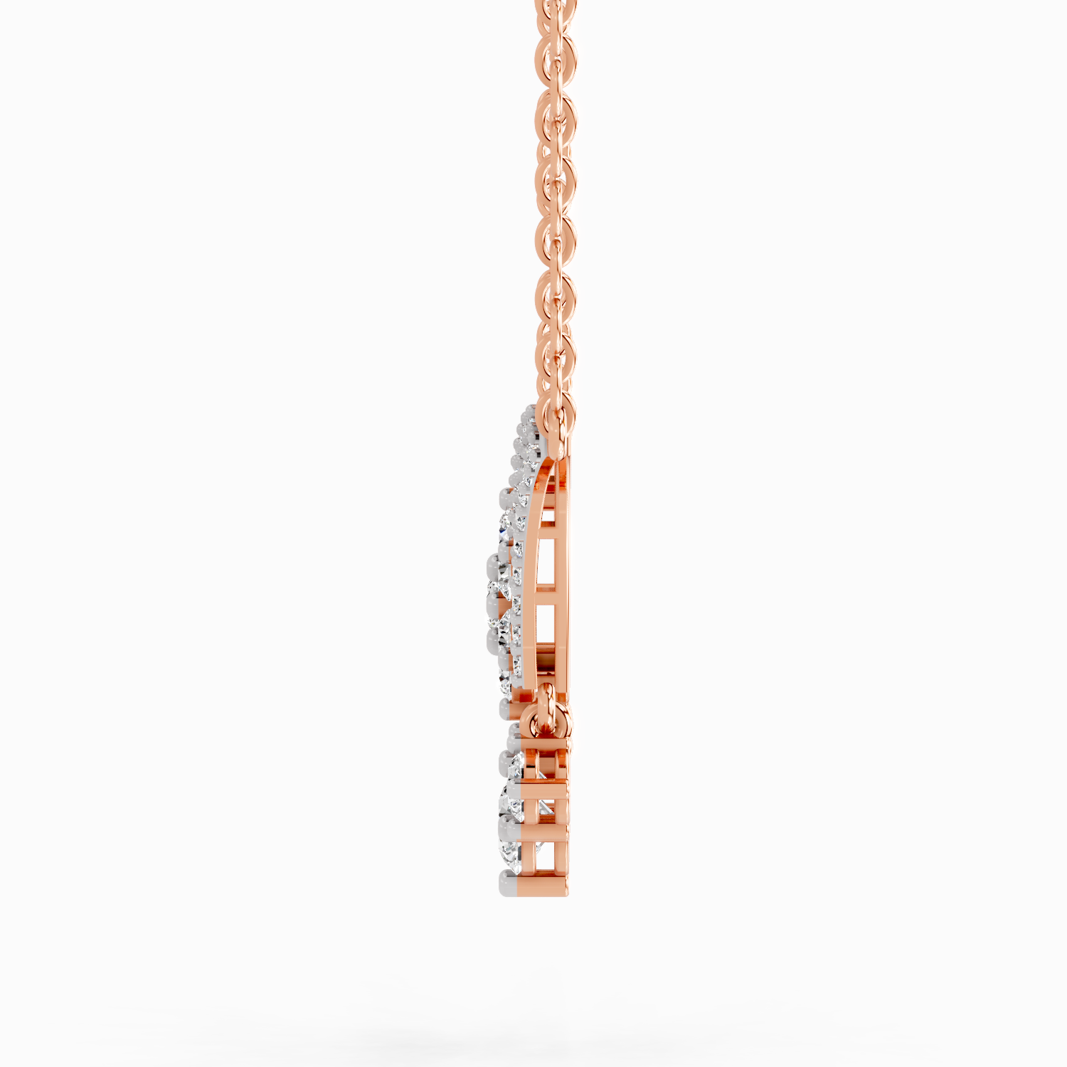 1.35 ct Round Butterfly Pendant Necklace | 14K Rose Gold