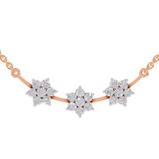 0.92 Ct Round Shape Floral Diamond Necklace | 14K Rose Gold