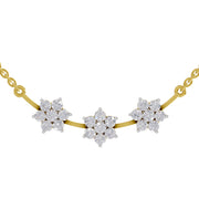 0.92 Ct Round Shape Floral Diamond Necklace | 14K Yellow Gold