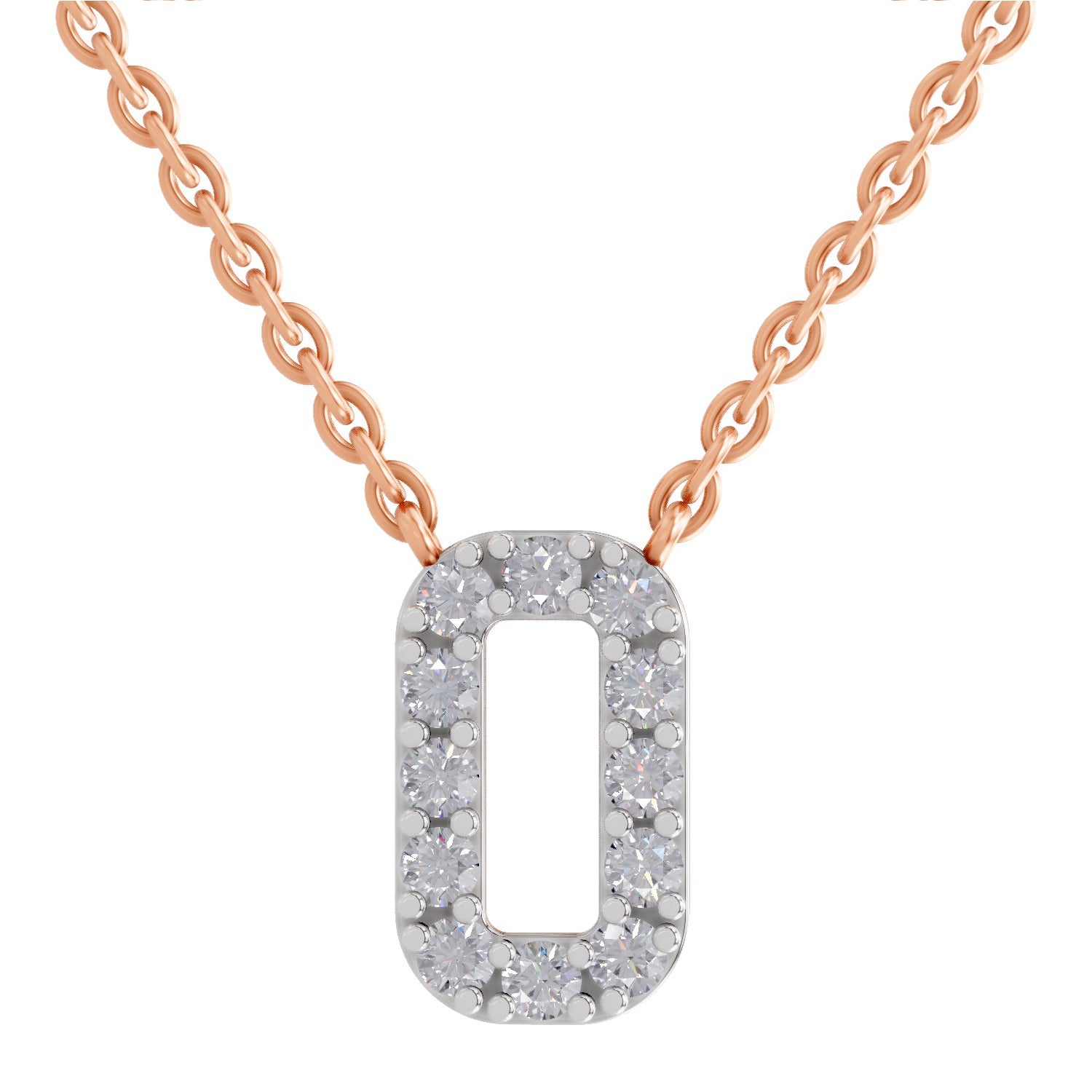 0.53 Carat Alphabet O Necklace in 14K