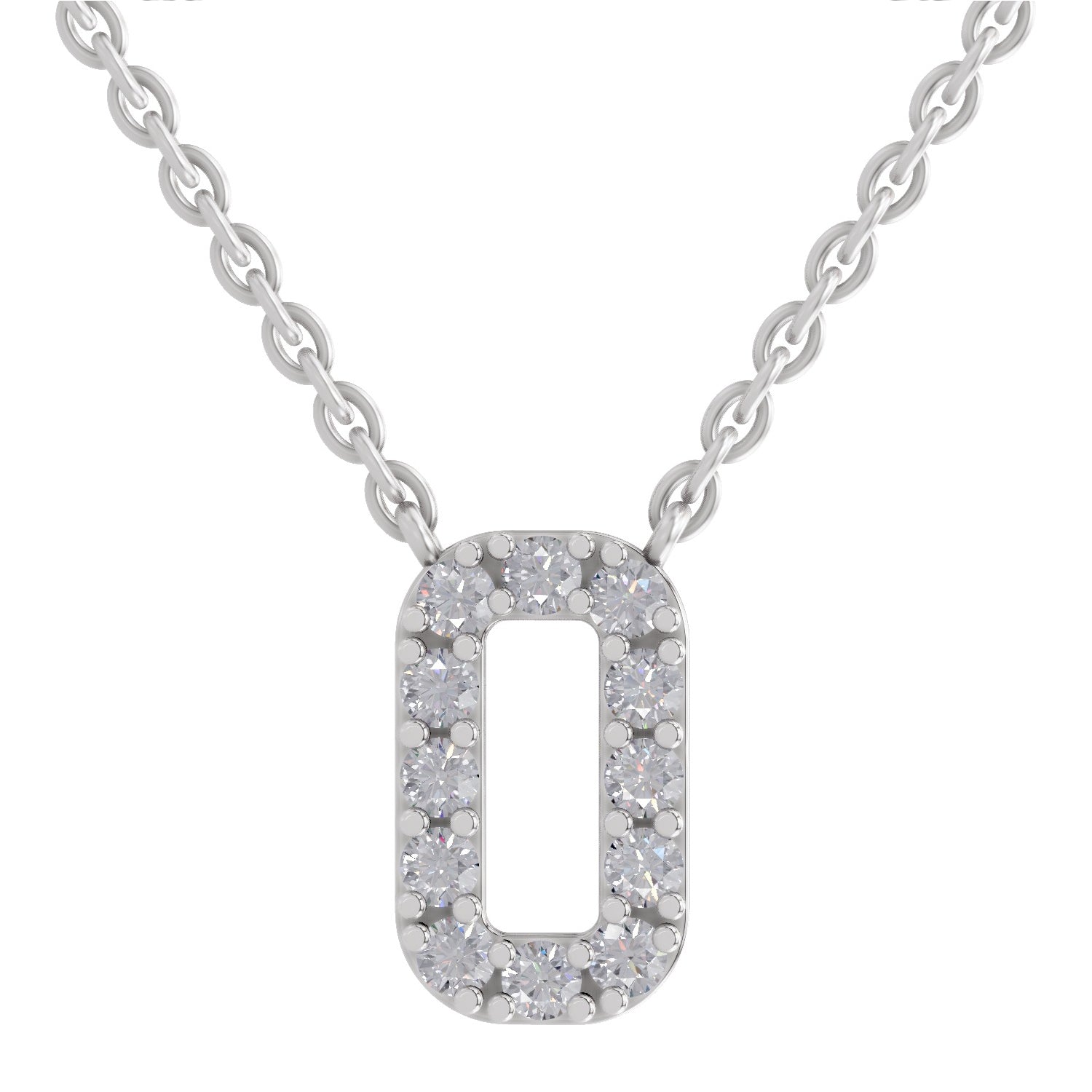 0.53 Carat Alphabet O Necklace in 14K