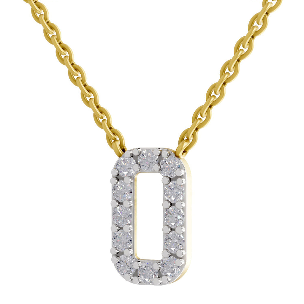 0.53 Carat Alphabet O Necklace in 14K