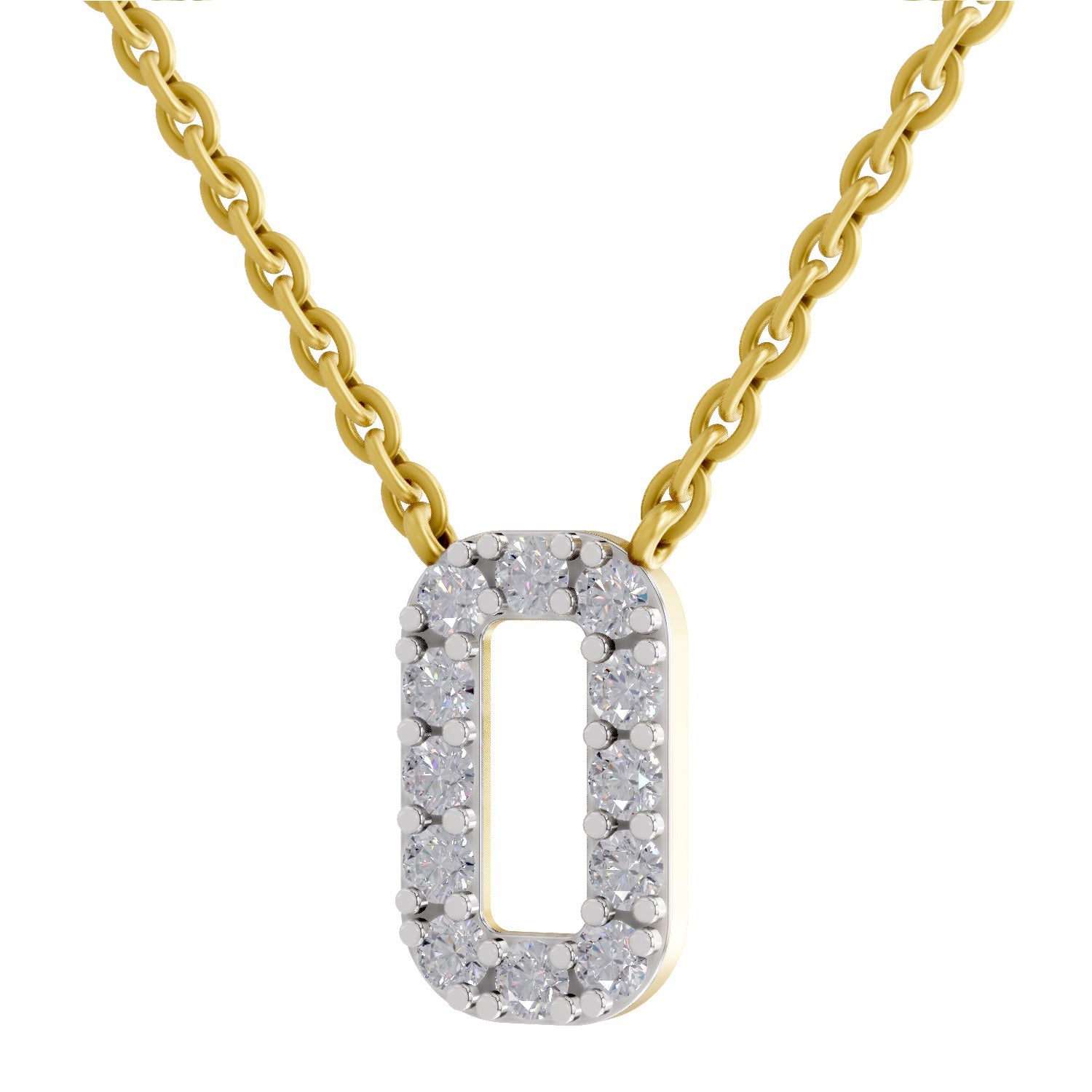 0.53 Carat Alphabet O Necklace in 14K