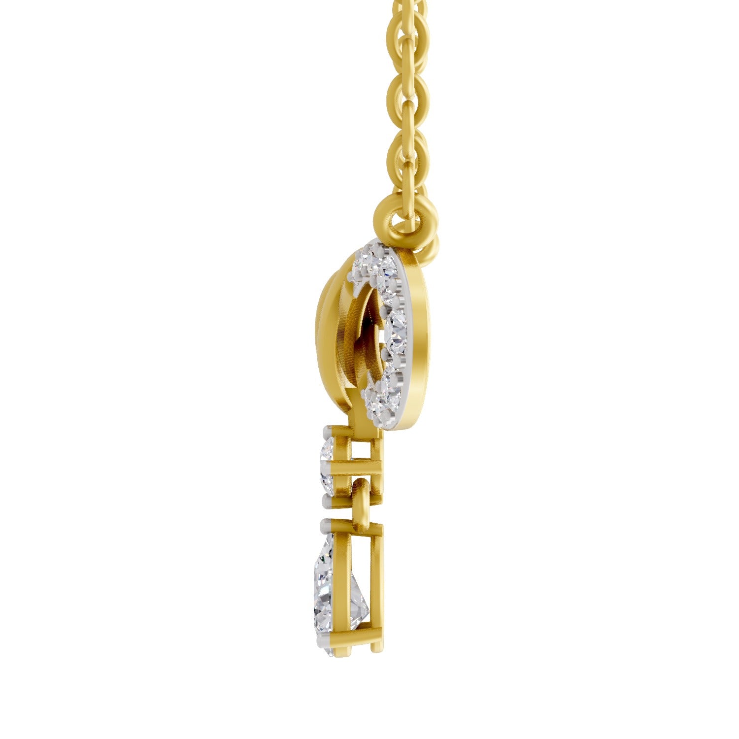 1.04 Ct Round Shape | 925 Sterling Silver Gold Plated Infinity Pendant Necklace
