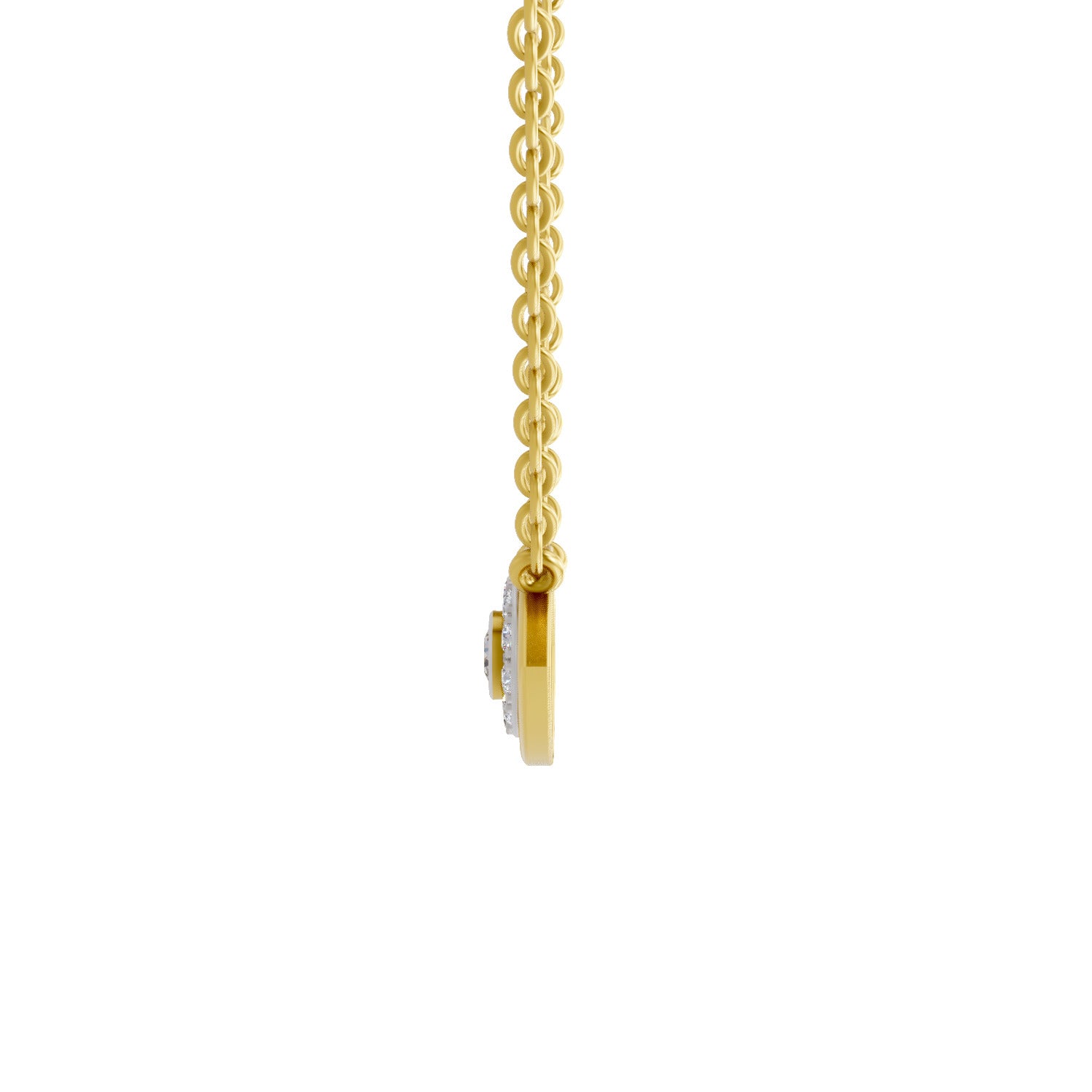 0.25 Ct Round Shape | 925 Sterling Silver Gold Plated Evil Eye Pendant Necklace