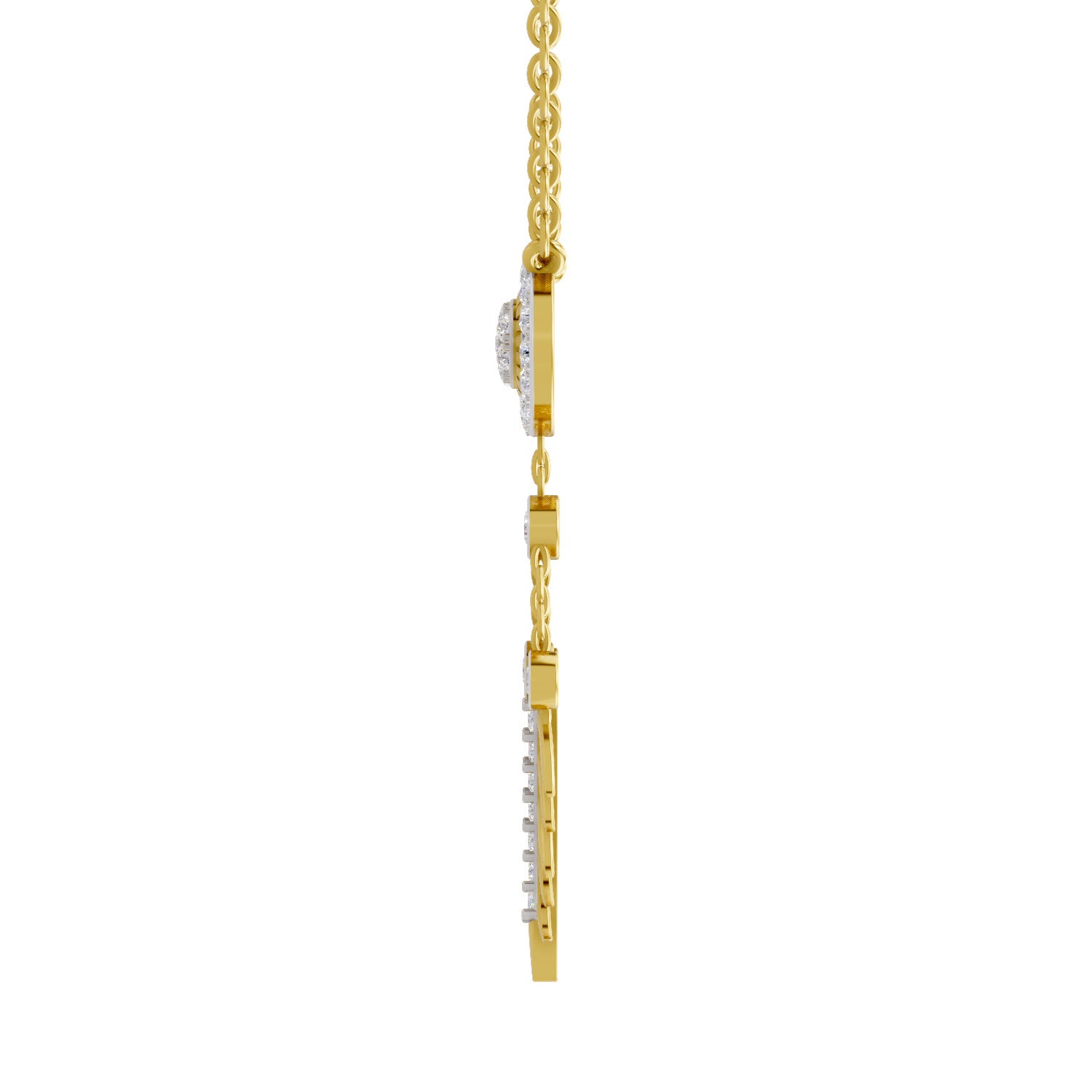 0.59 Ct Round Shape | 925 Sterling Silver Gold Plated Dream Catcher Pendant Necklace