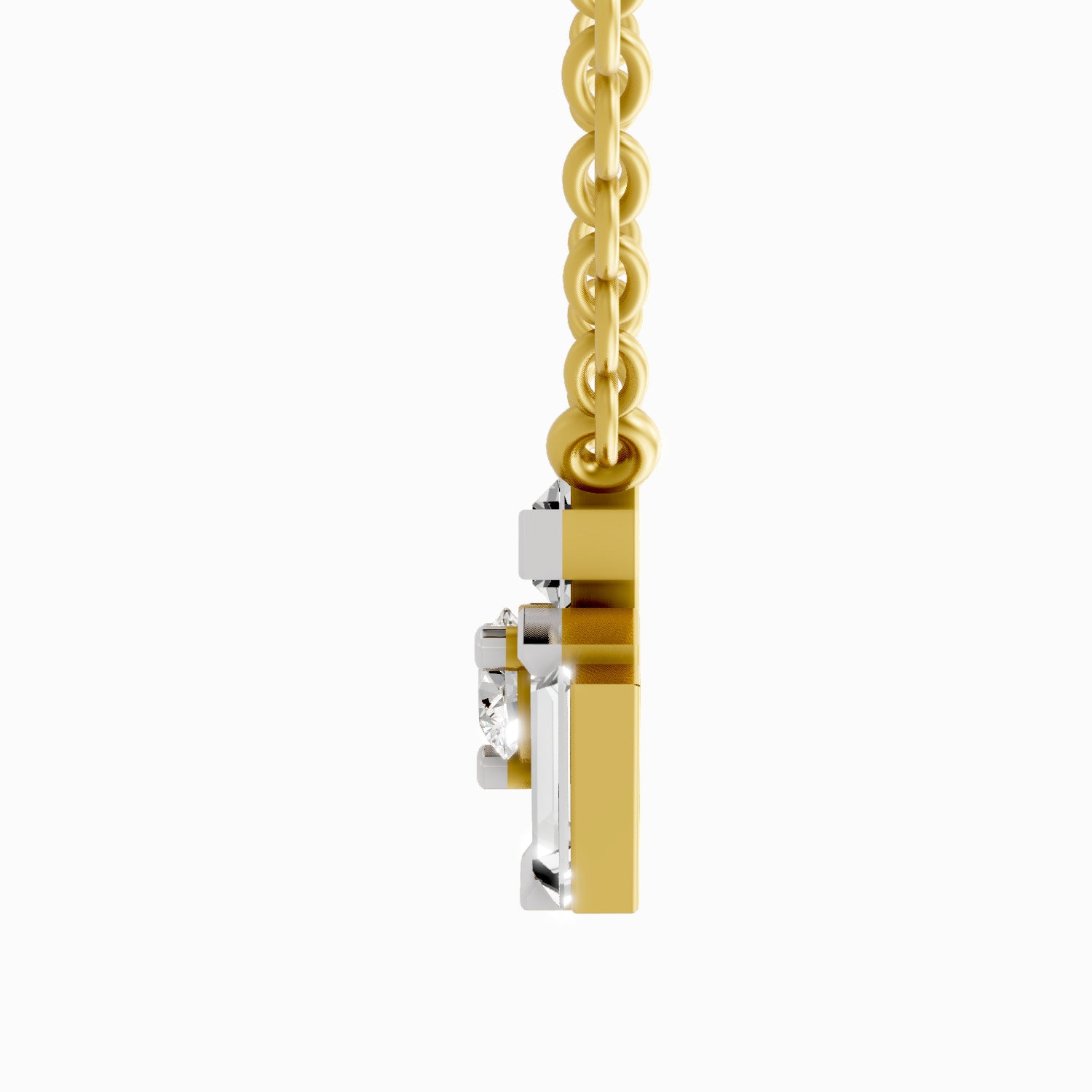 0.44 Carat | 925 Sterling Silver Yellow Gold Plated Fashion Necklace