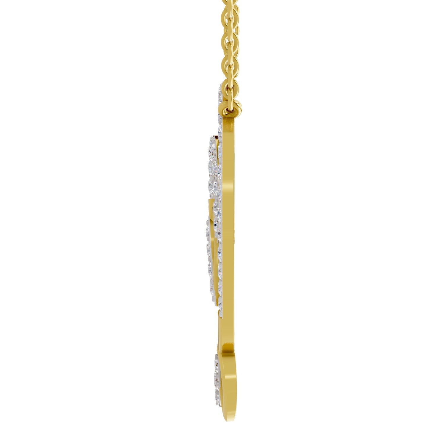 1.3 Ct Round Shape | 925 Sterling Silver Gold Plated Deram Catcher Pendant Necklace