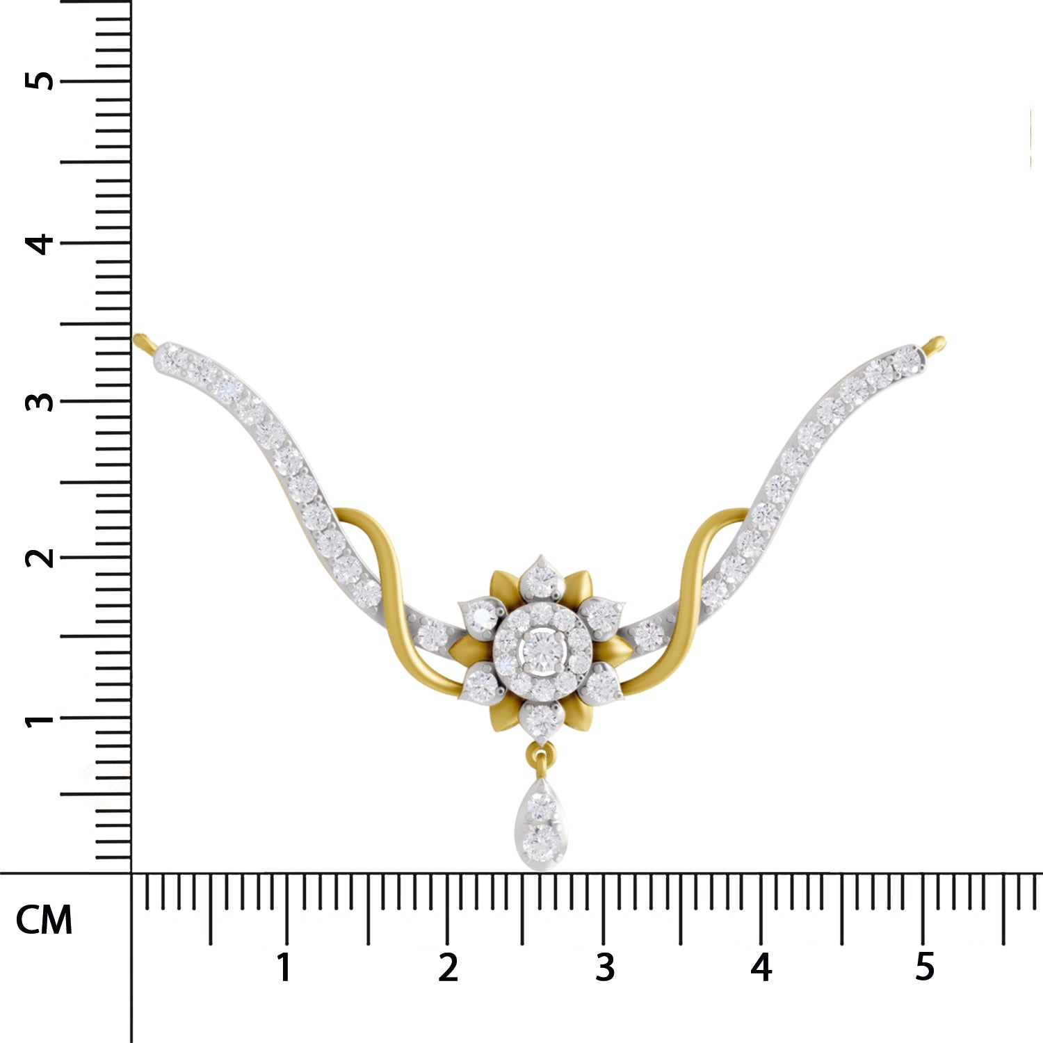 1.06 Carat | 925 Sterling Silver Yellow Gold Plated Lotus Necklace