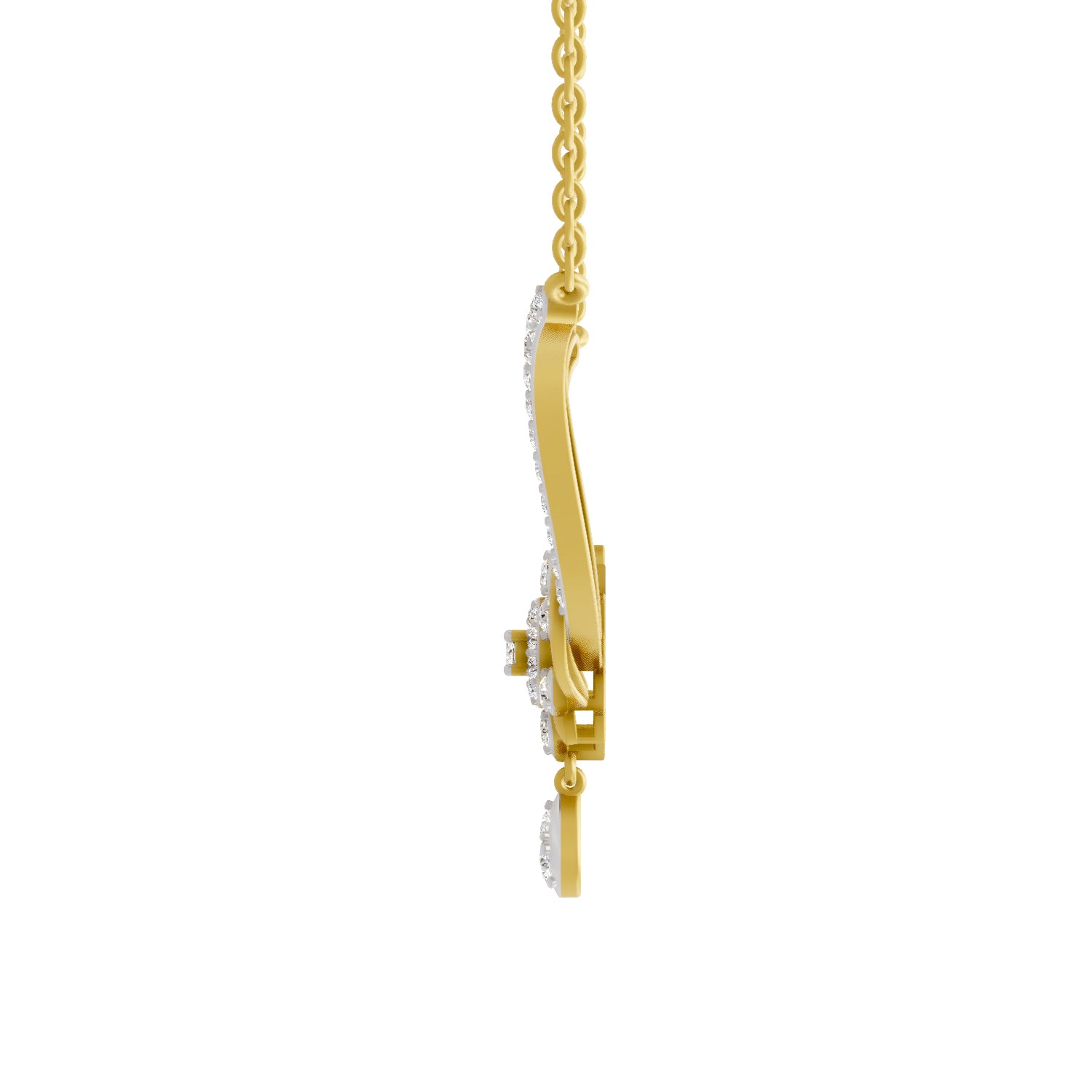 1.06 Carat | 925 Sterling Silver Yellow Gold Plated Lotus Necklace