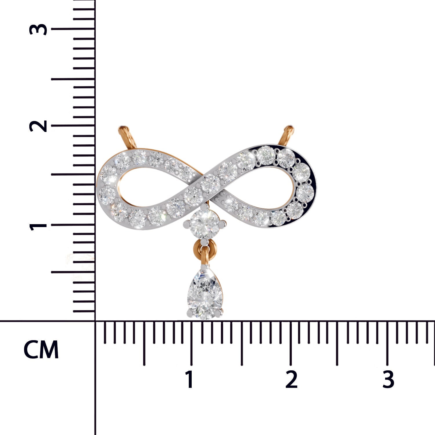 1.35 Carat Pear & Round Shape Diamond Infinity Mangalsutra| 14K Rose Gold