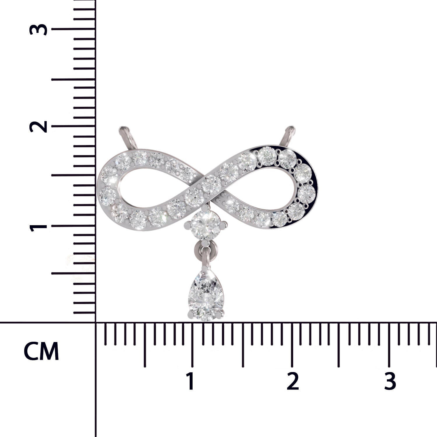 1.35 Carat Pear & Round Shape Diamond Infinity Mangalsutra| 14K White Gold