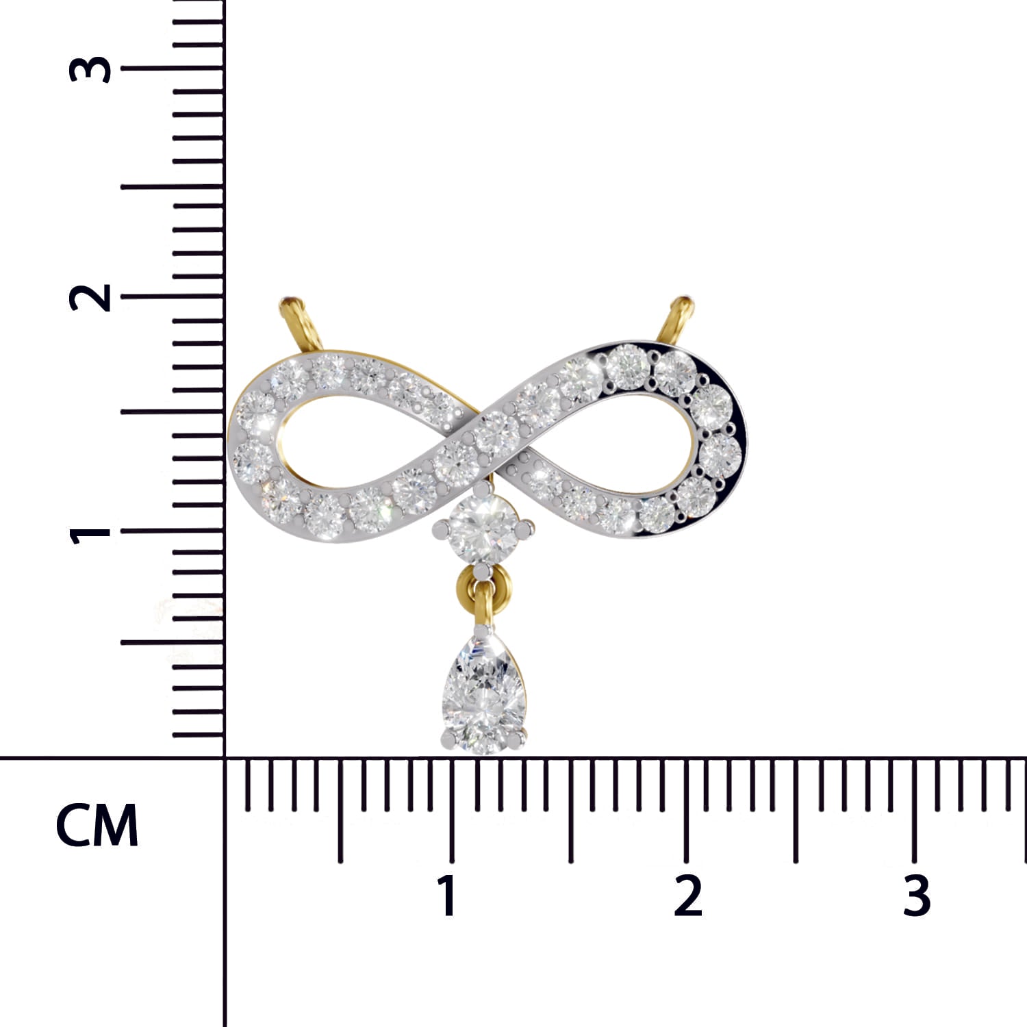 1.35 Carat Pear & Round Shape Diamond Infinity Mangalsutra| 14K Yellow Gold