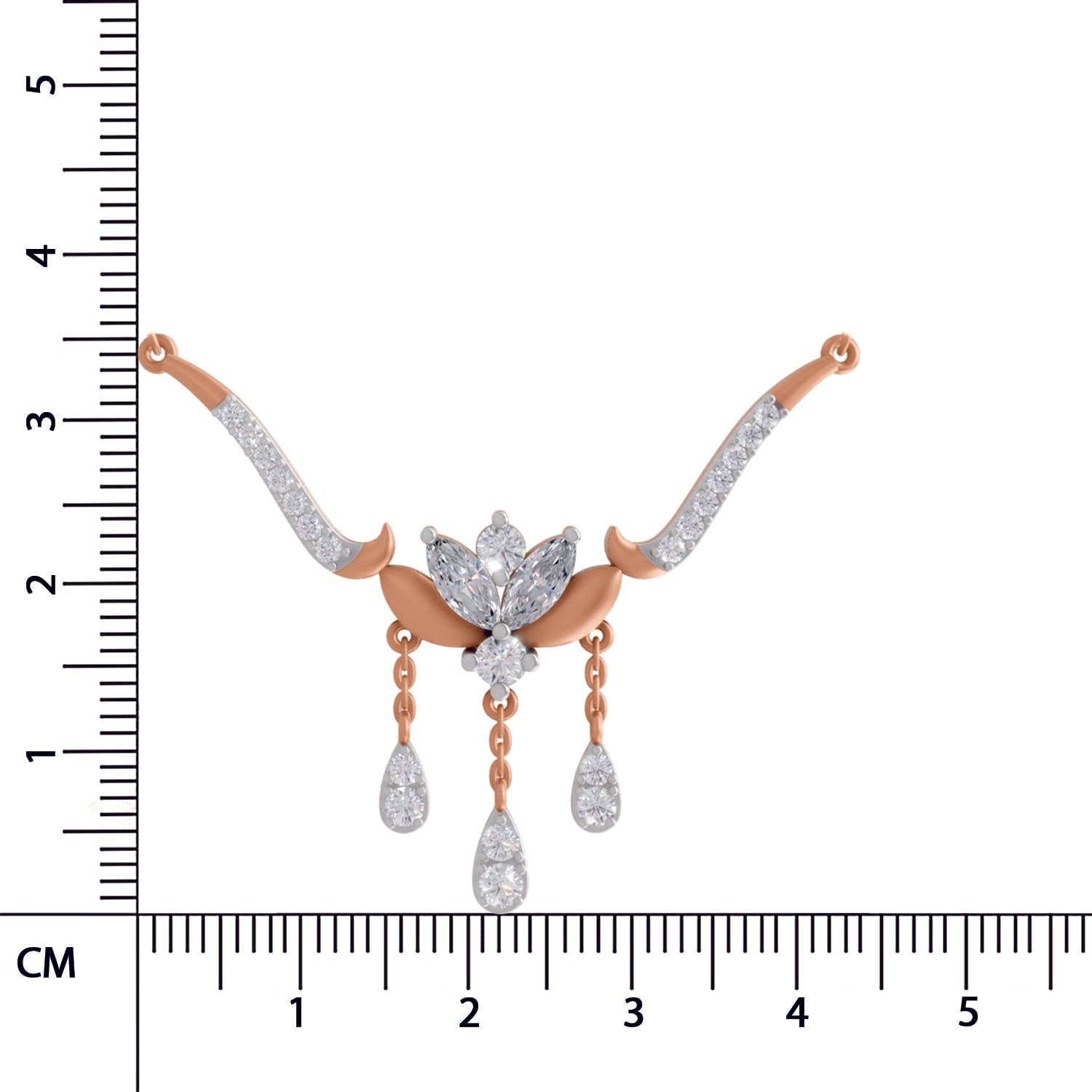 1.34 Carat Marquise & Round Shape Diamond Mangalsutra| 14K Rose Gold