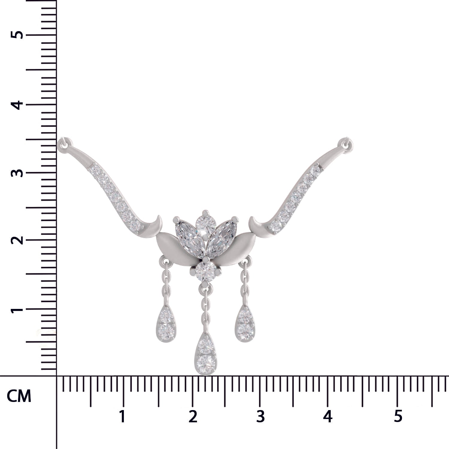 1.34 Carat Marquise & Round Shape Diamond Mangalsutra| 14K White Gold