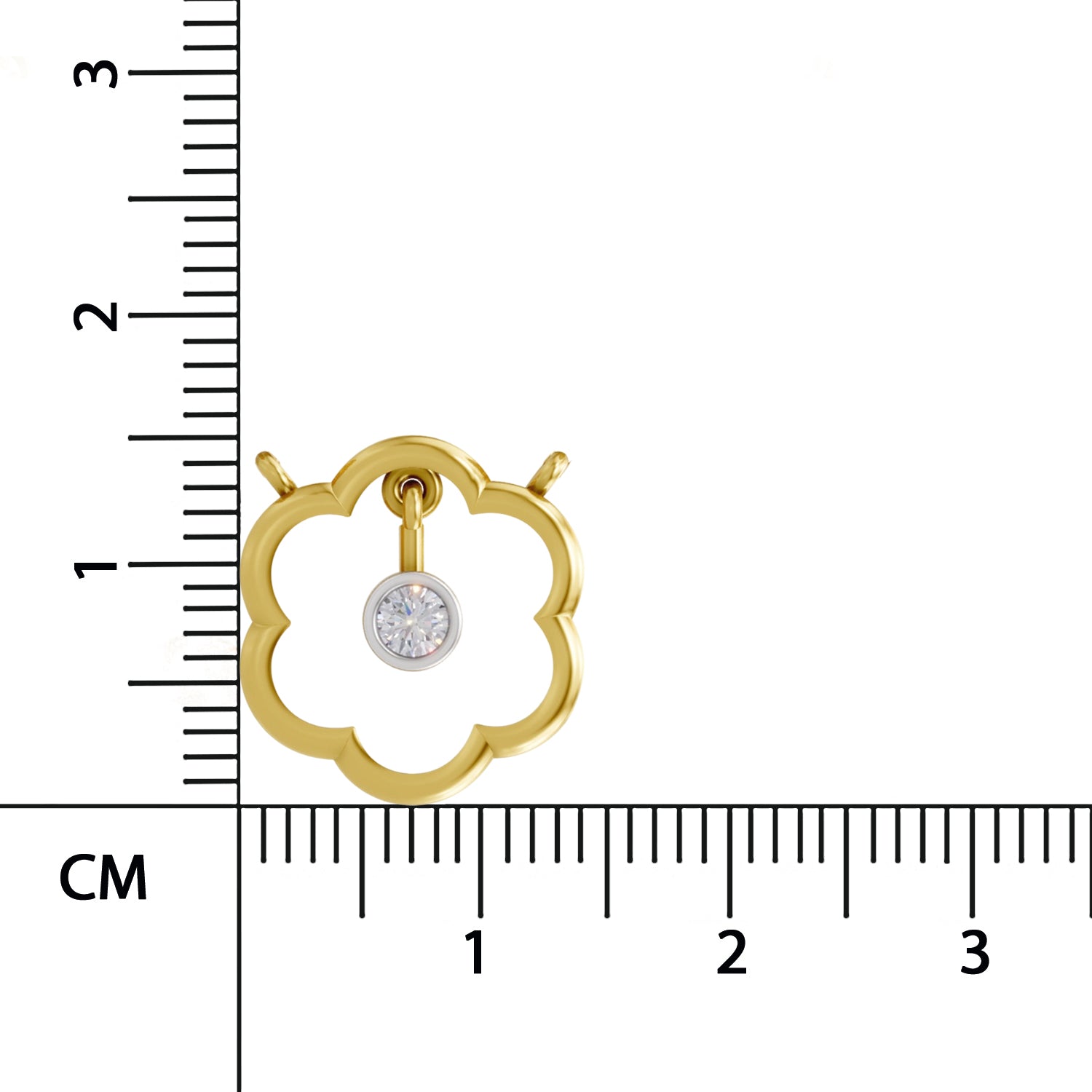 0.11 Carat | 925 Sterling Silver Yellow Gold Plated Flora Shine Necklace