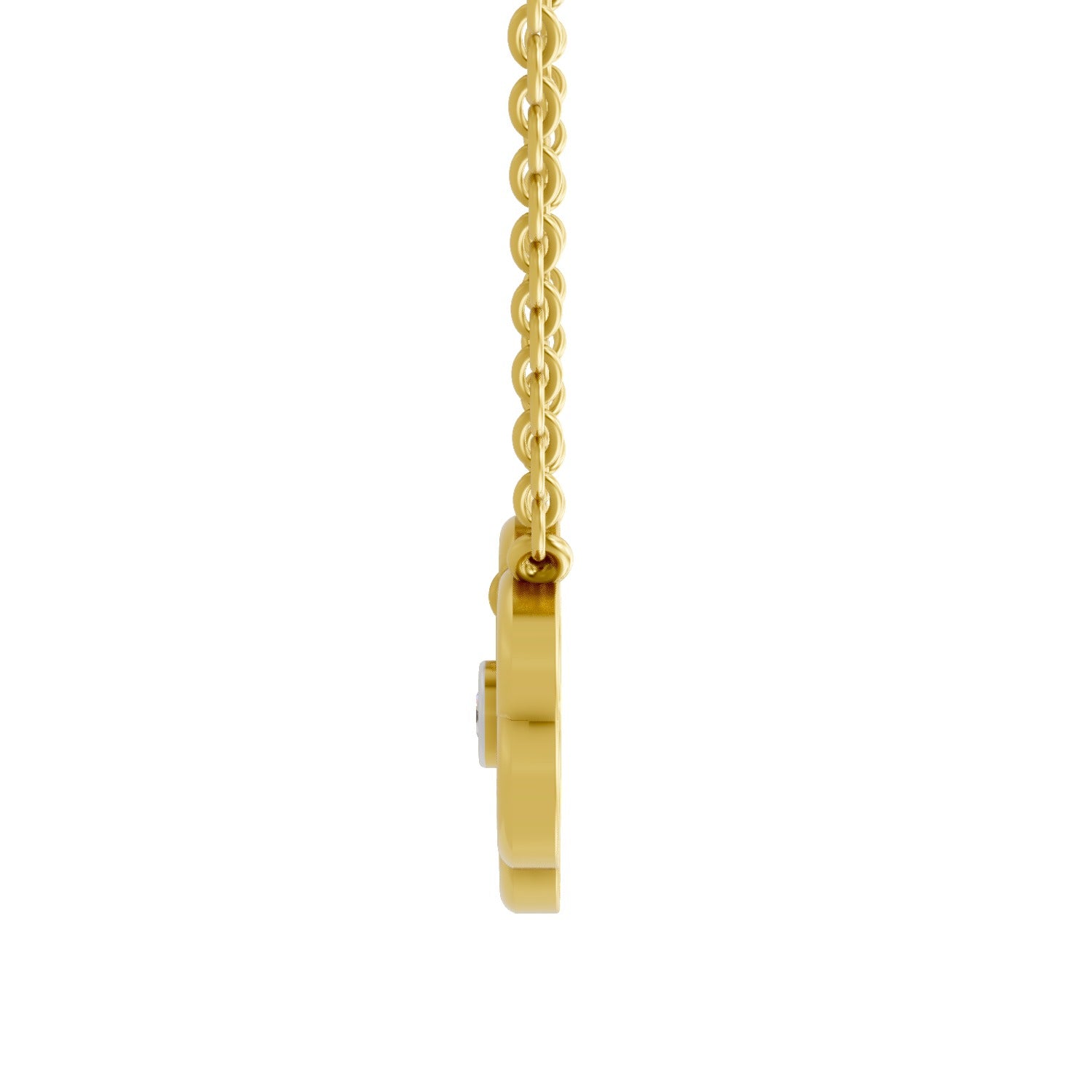0.11 Carat | 925 Sterling Silver Yellow Gold Plated Flora Shine Necklace