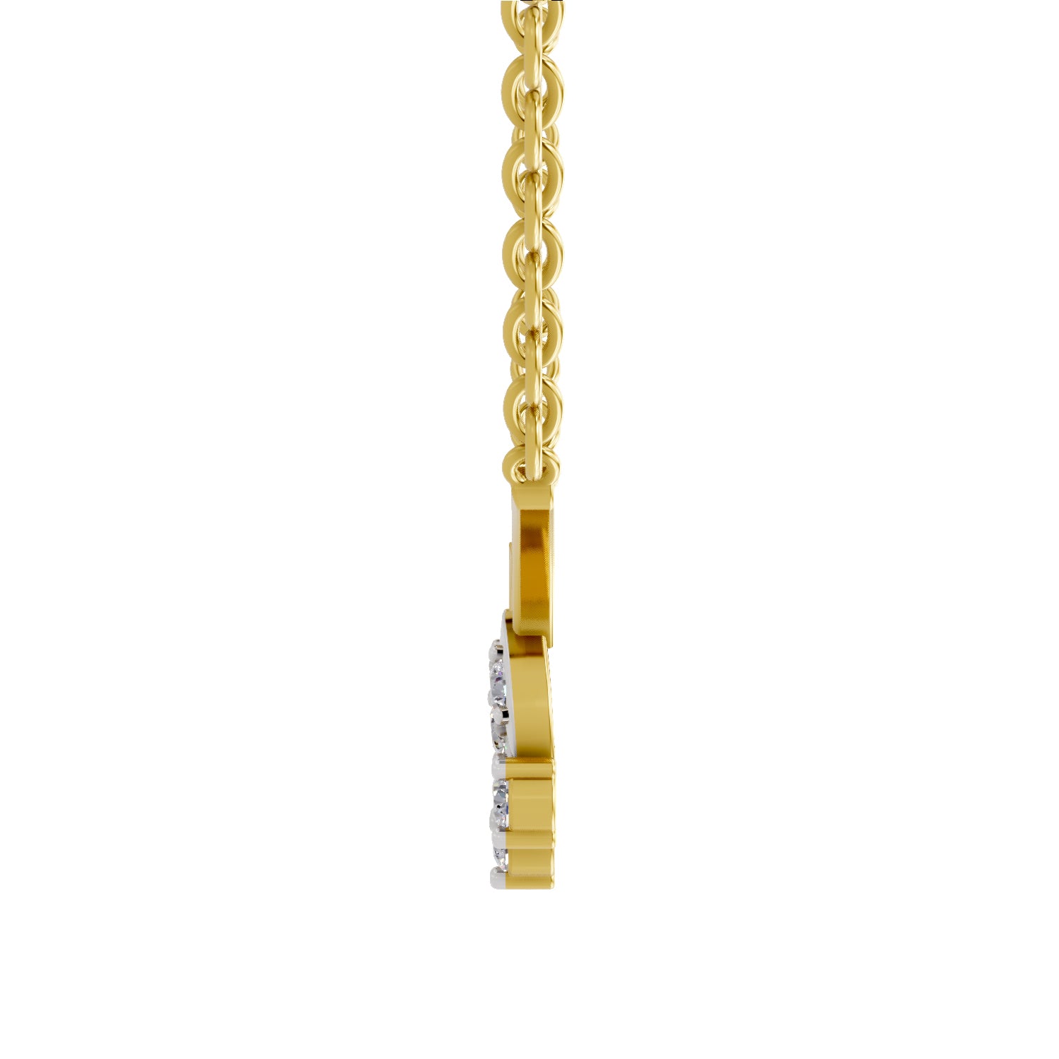 0.26 Ct Round Shape Diamond | 925 Sterling Silver Gold Plated Floral Pendant Necklace