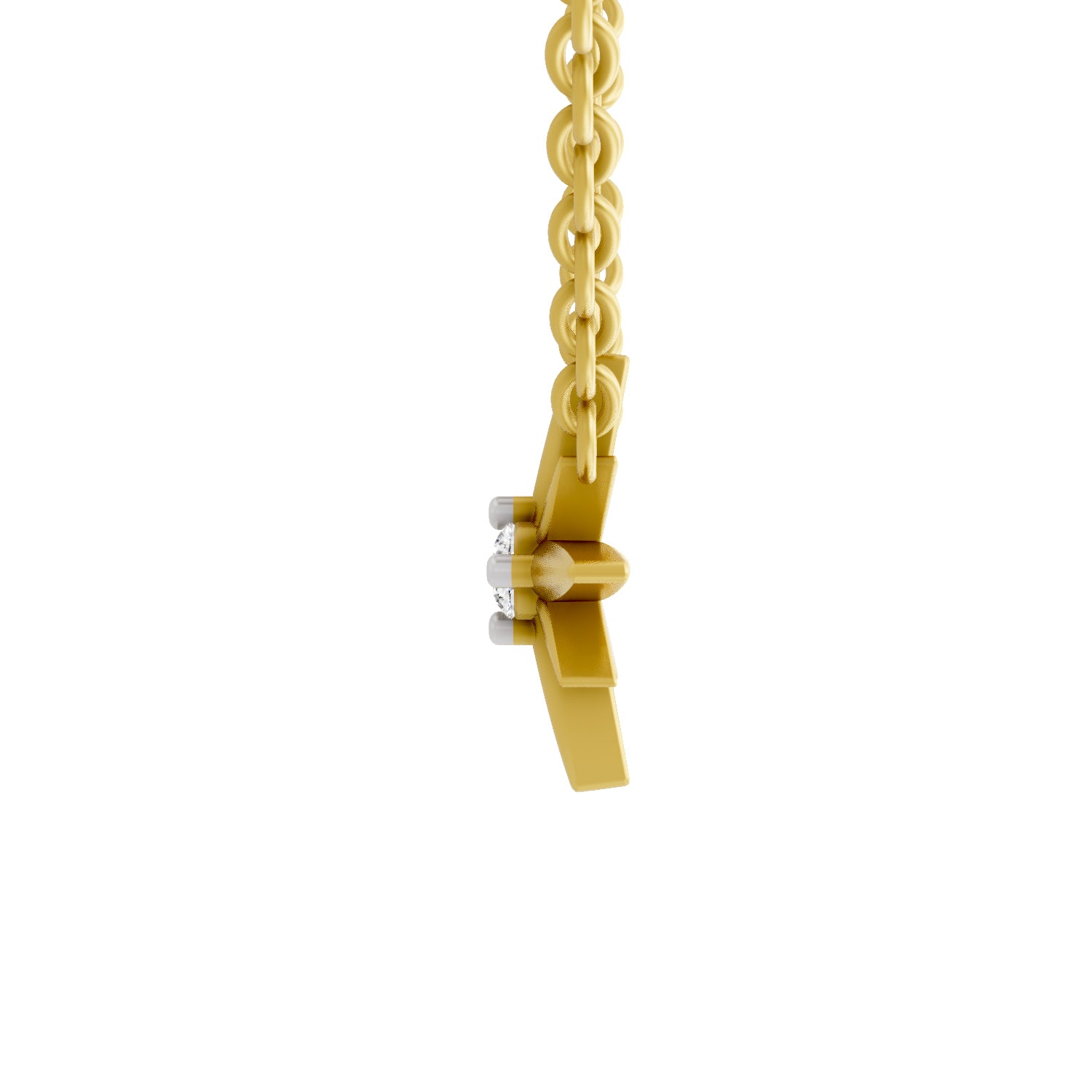 0.07 Ct  | 925 Sterling Silver Yellow Gold Plated Star Necklace