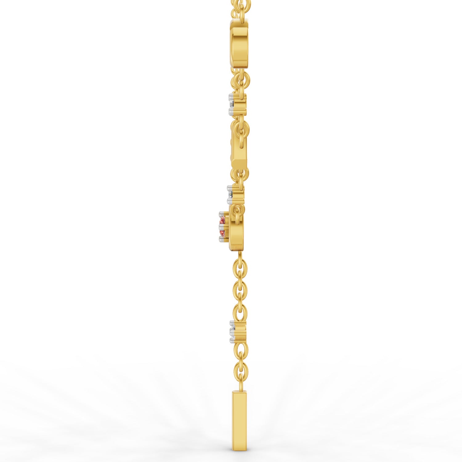 0.08 Carat | 925 Sterling Silver Yellow Gold Plated Love Necklace
