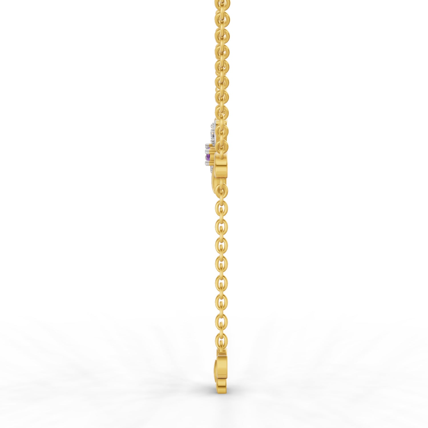 0.08 Carat | 925 Sterling Silver Yellow Gold Plated Butterfly Necklace