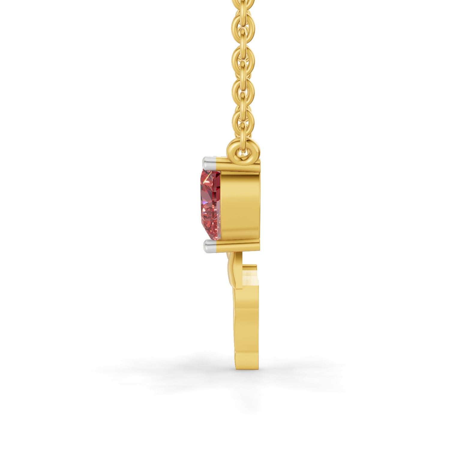 0.04 Carat | 925 Sterling Silver Yellow Gold Plated Angel Necklace