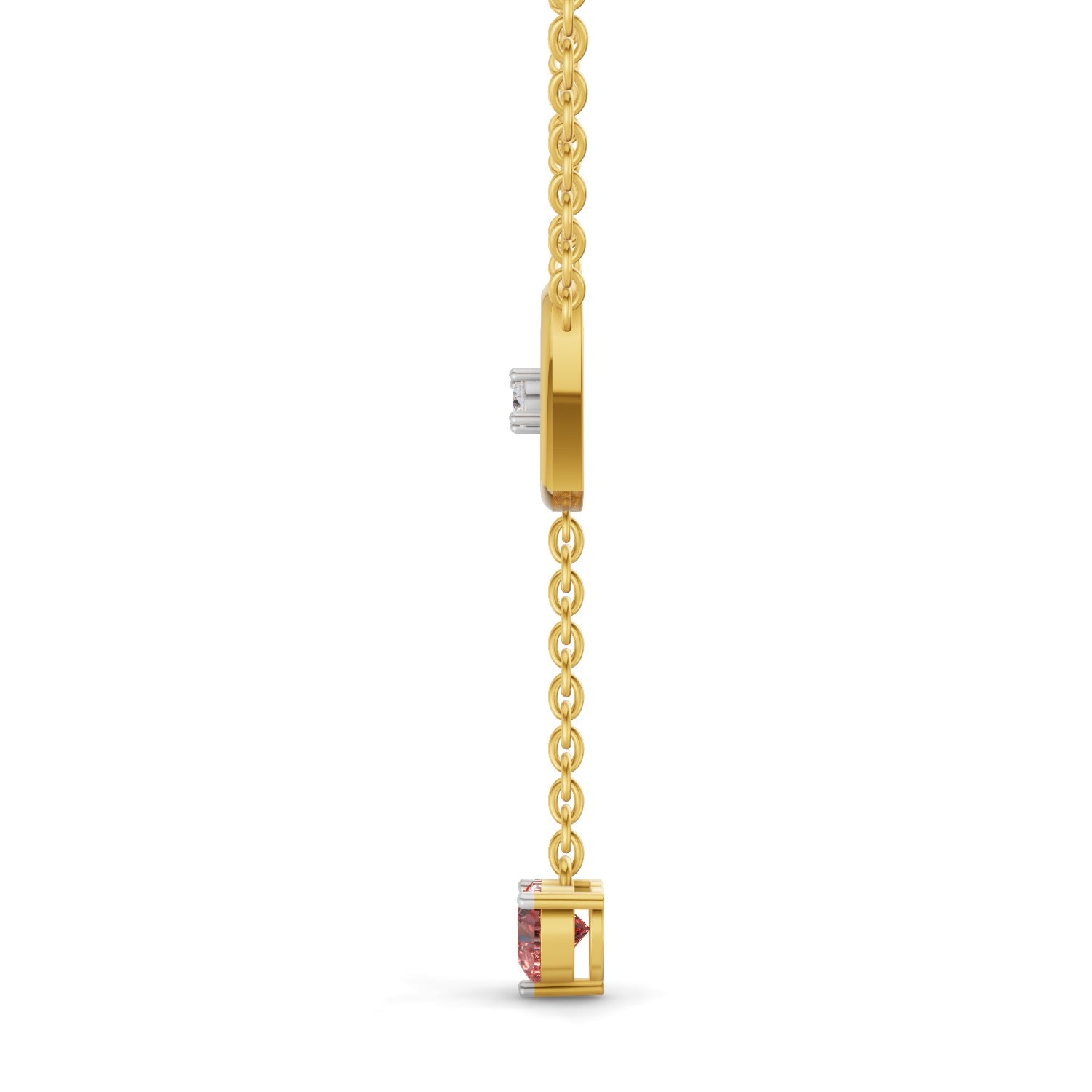 0.07 Carat | 925 Sterling Silver Yellow Gold Plated Heart Necklace
