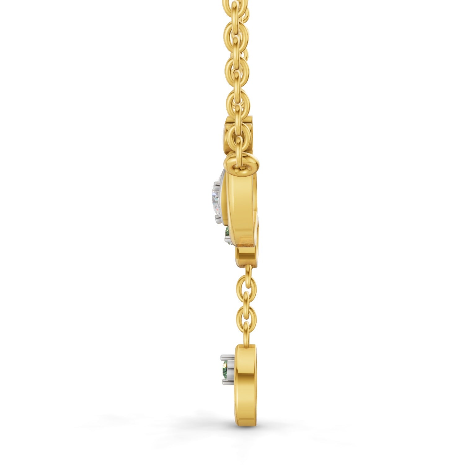 0.07 Carat | 925 Sterling Silver Yellow Gold Plated Golden Petals Necklace