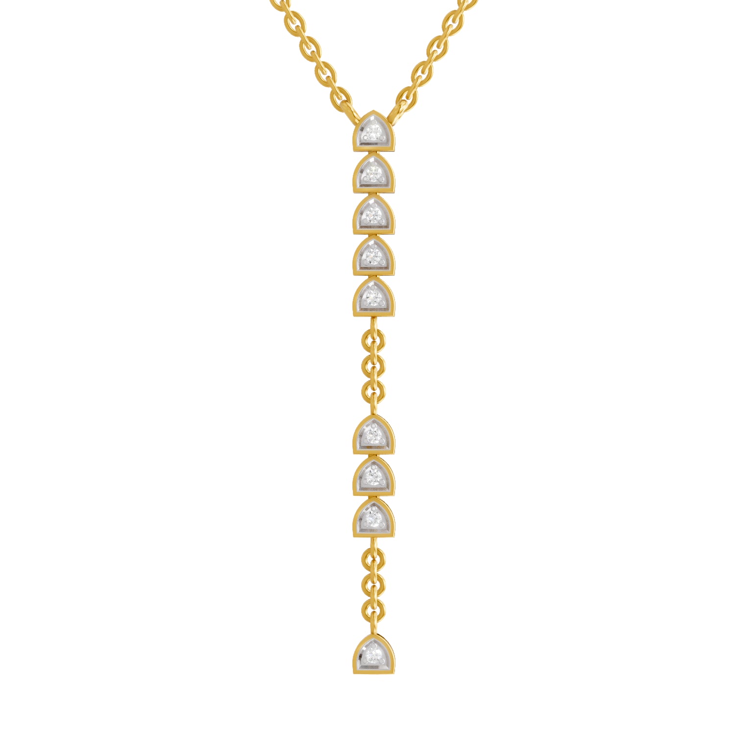 0.11 Carat | 925 Sterling Silver Yellow Gold Plated Fashion Necklace