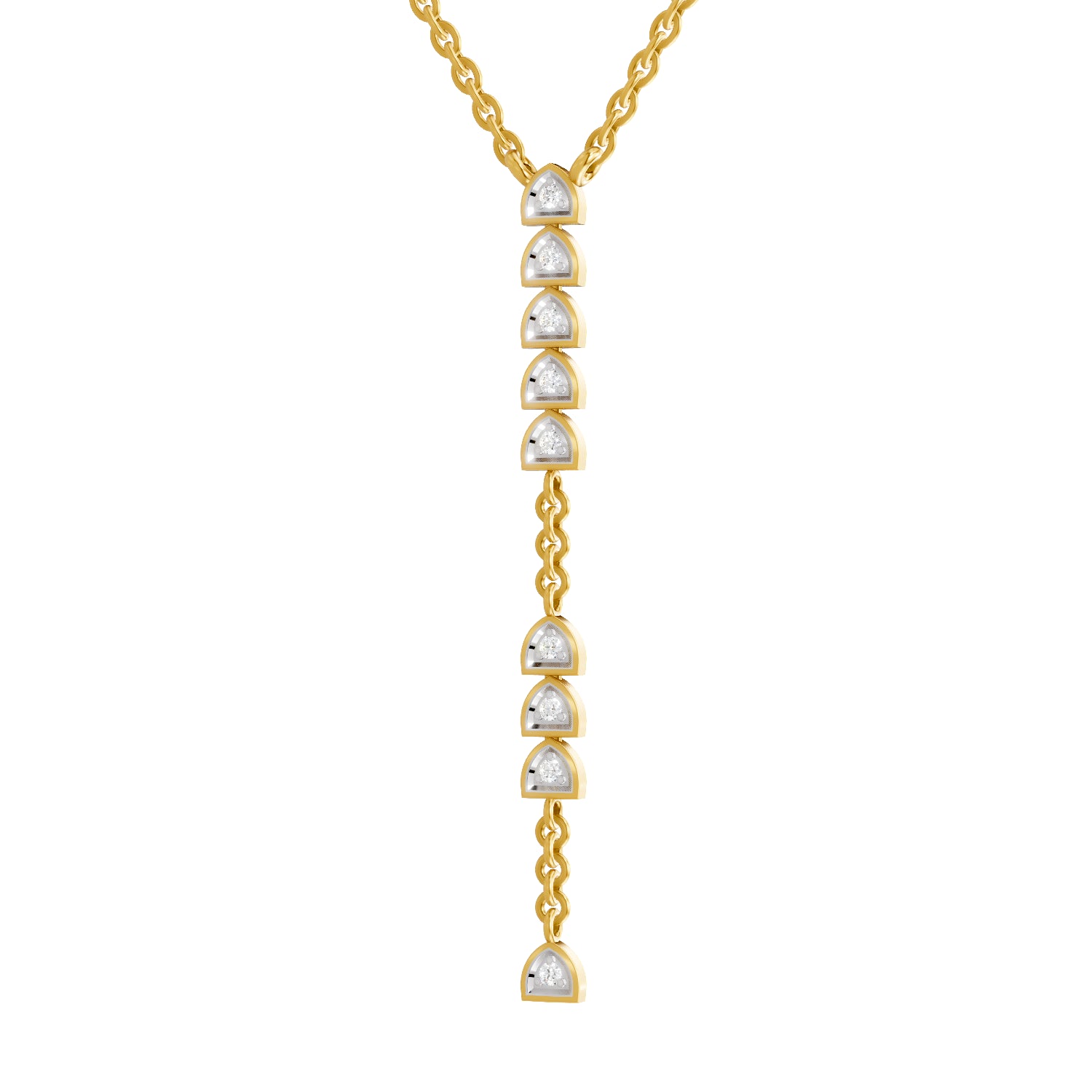 0.11 Carat | 925 Sterling Silver Yellow Gold Plated Fashion Necklace
