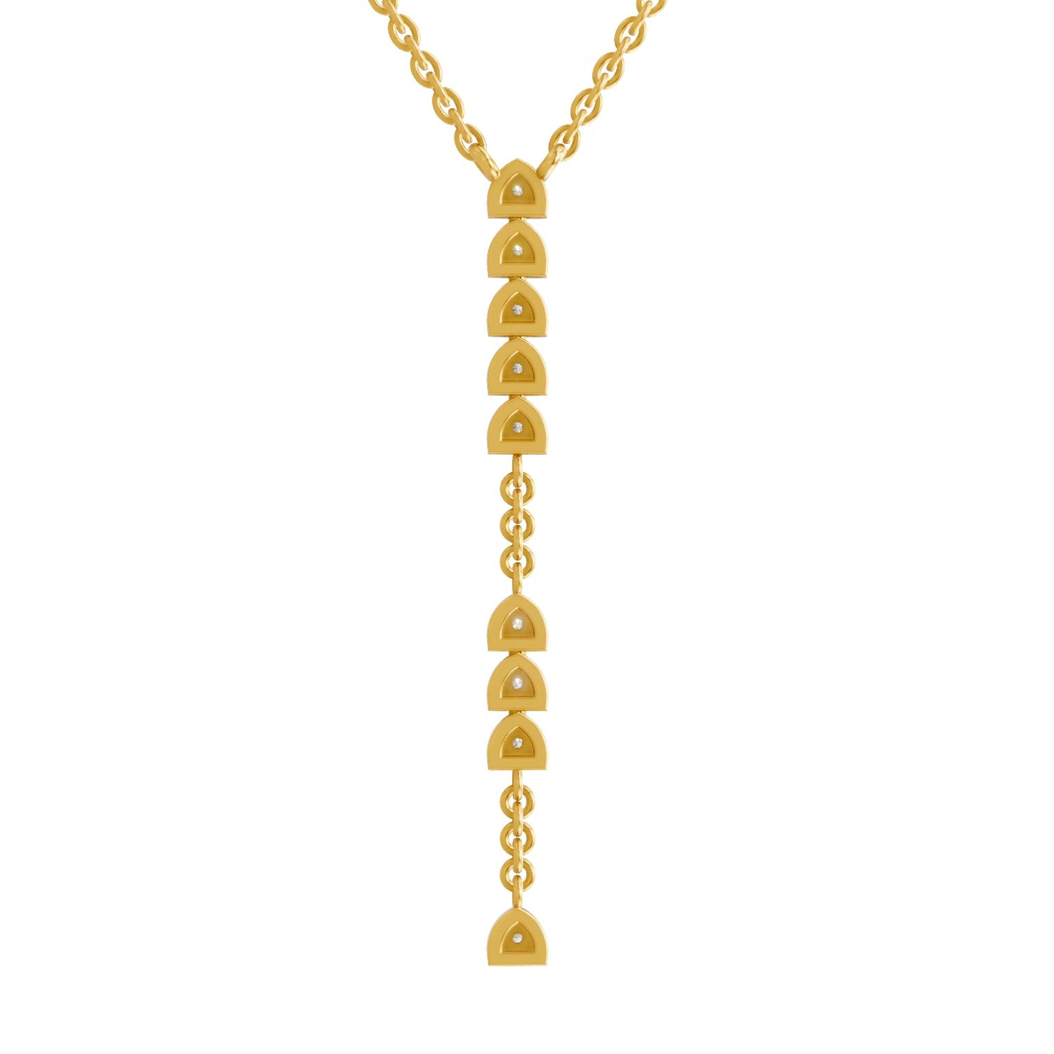 0.11 Carat | 925 Sterling Silver Yellow Gold Plated Fashion Necklace