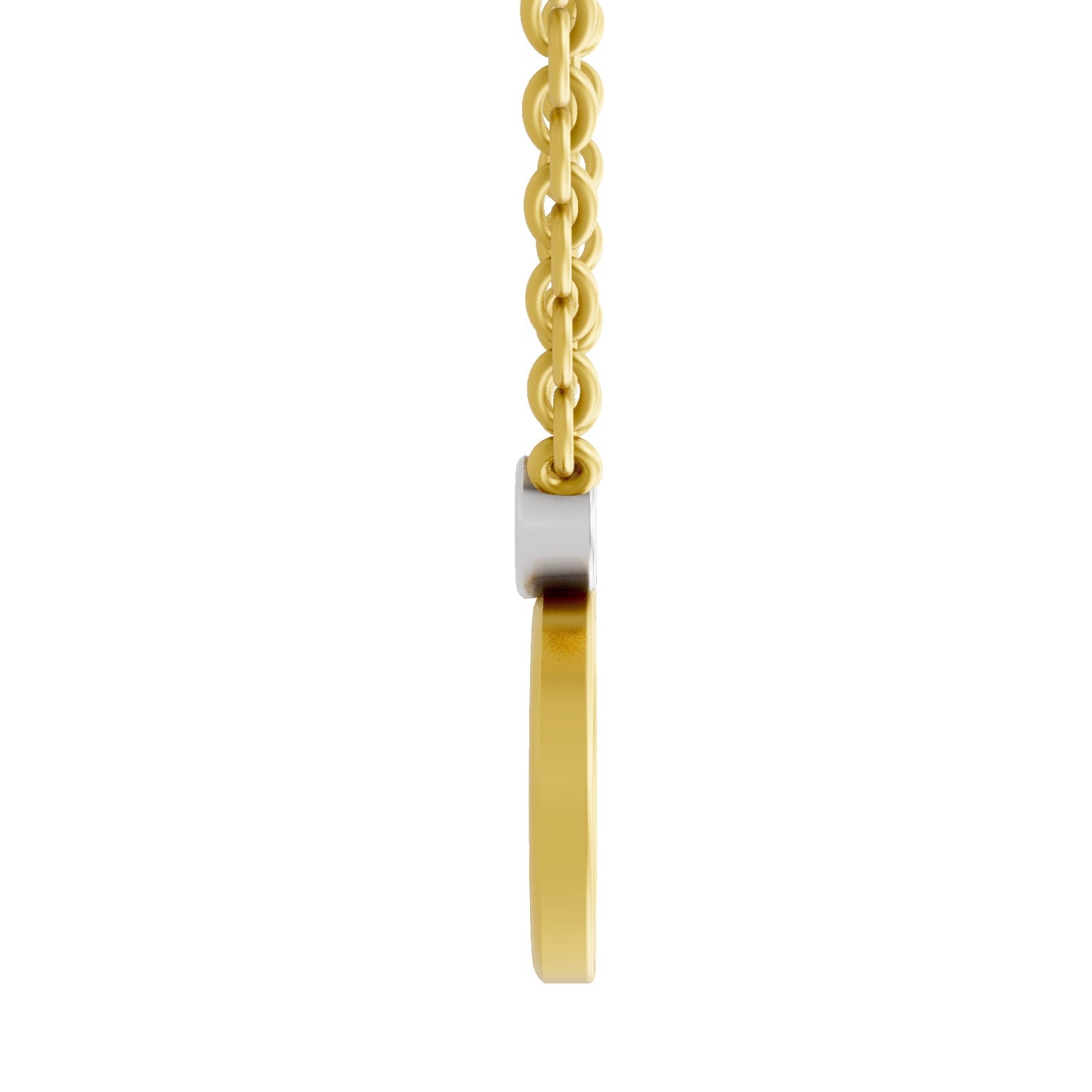 0.07 Ct  | 925 Sterling Silver Yellow Gold Plated Peace Necklace
