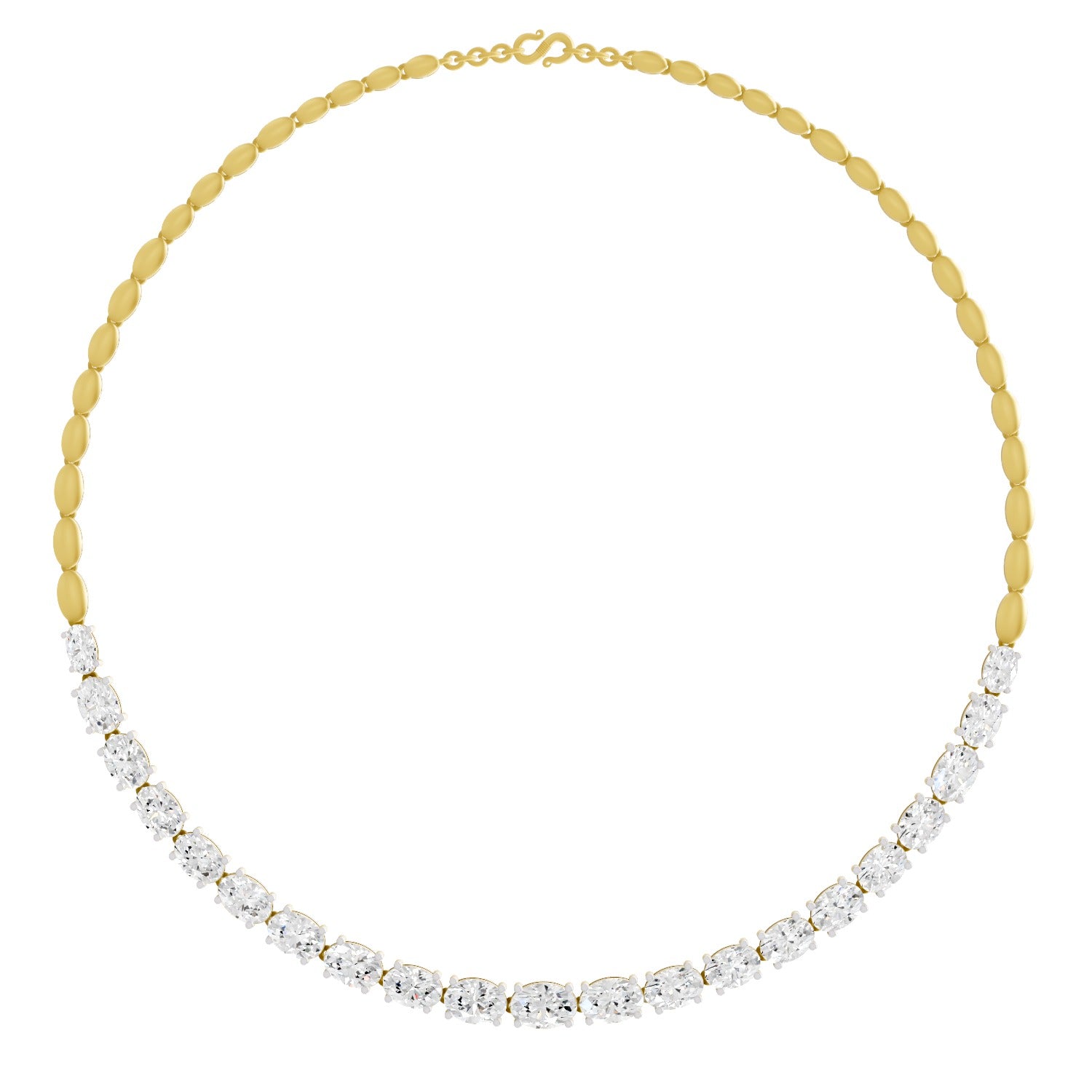 Sparkles Oval Shape Diamond Necklace
