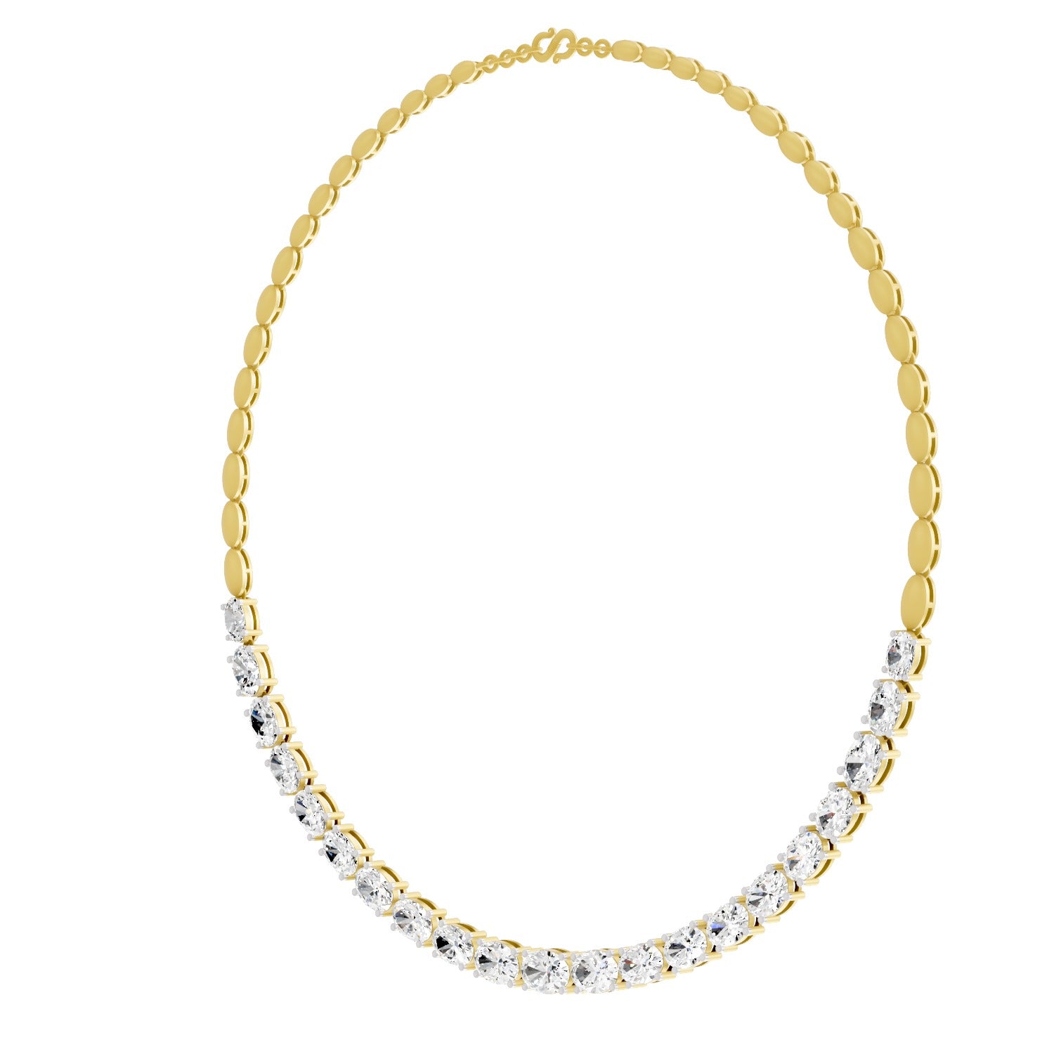Sparkles Oval Shape Diamond Necklace