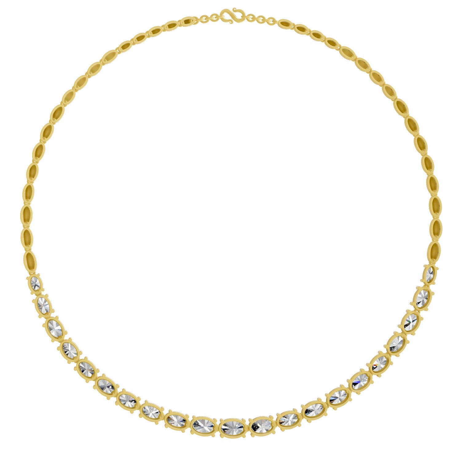 Sparkles Oval Shape Diamond Necklace