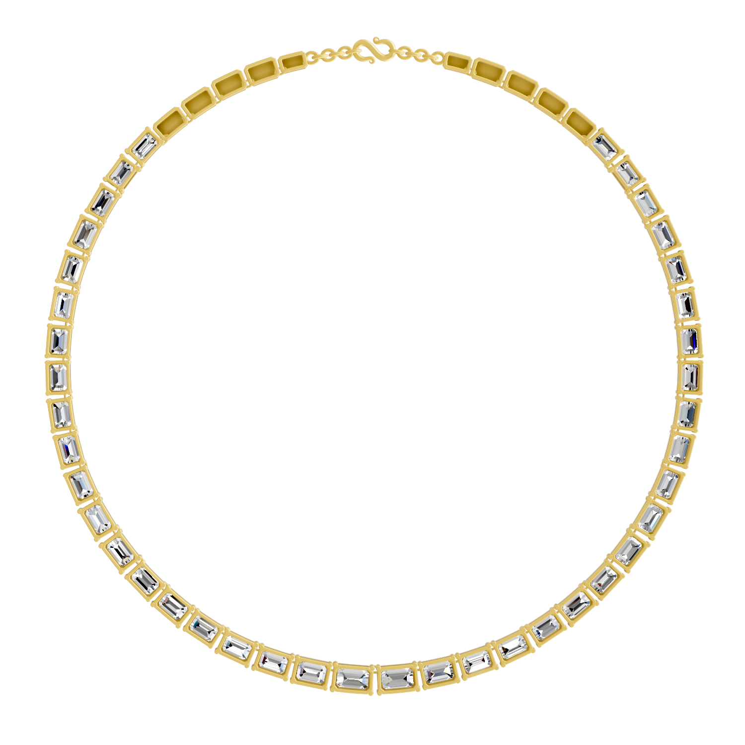 Sparkles Emerald Line With Brillant Y Drop Diamond Necklace