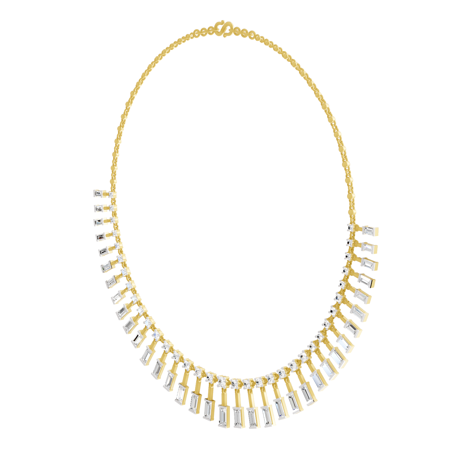Sparkles Aira Emerald Cascade Diamond Necklace