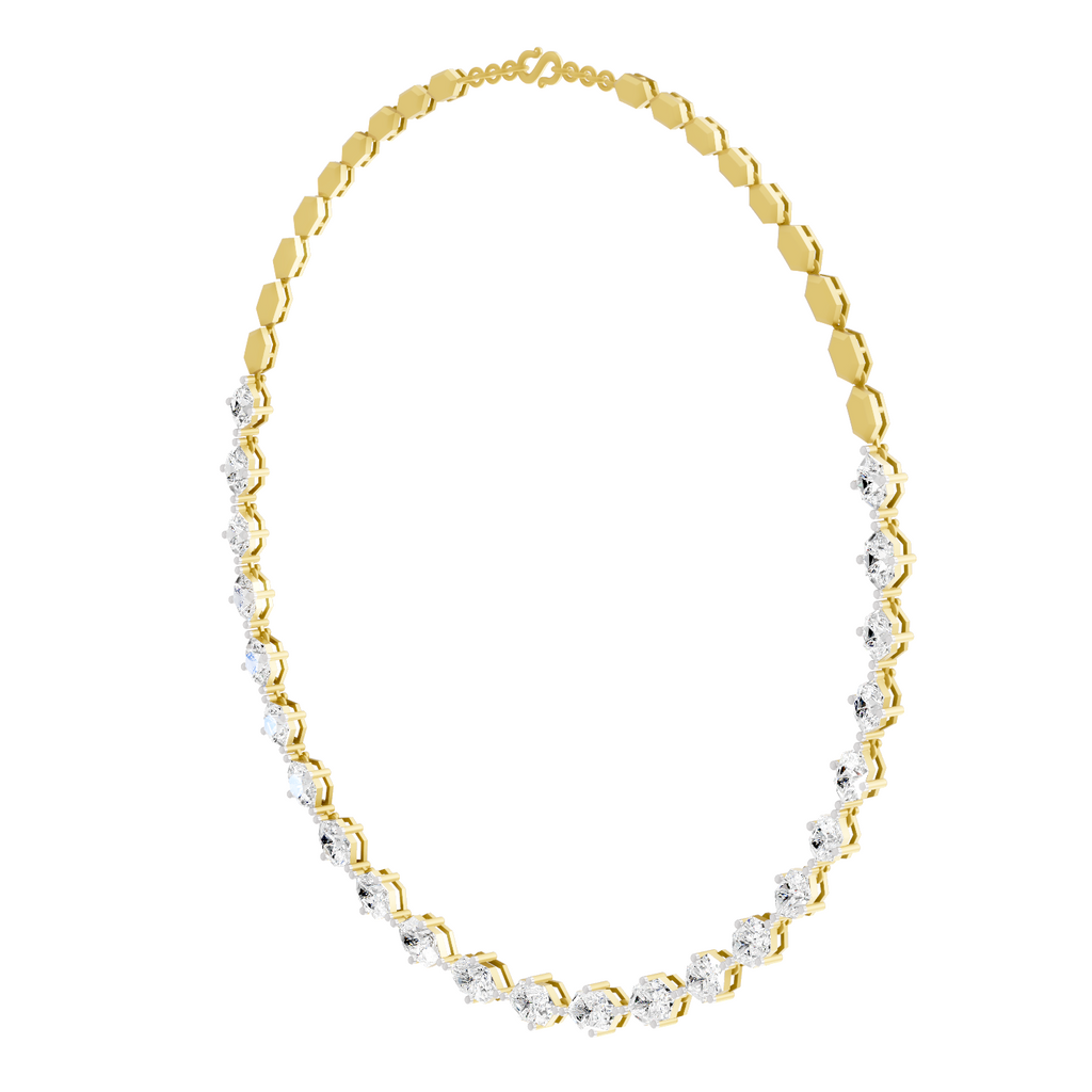 Sparkles Aura Bloom Hexa Diamond Necklace