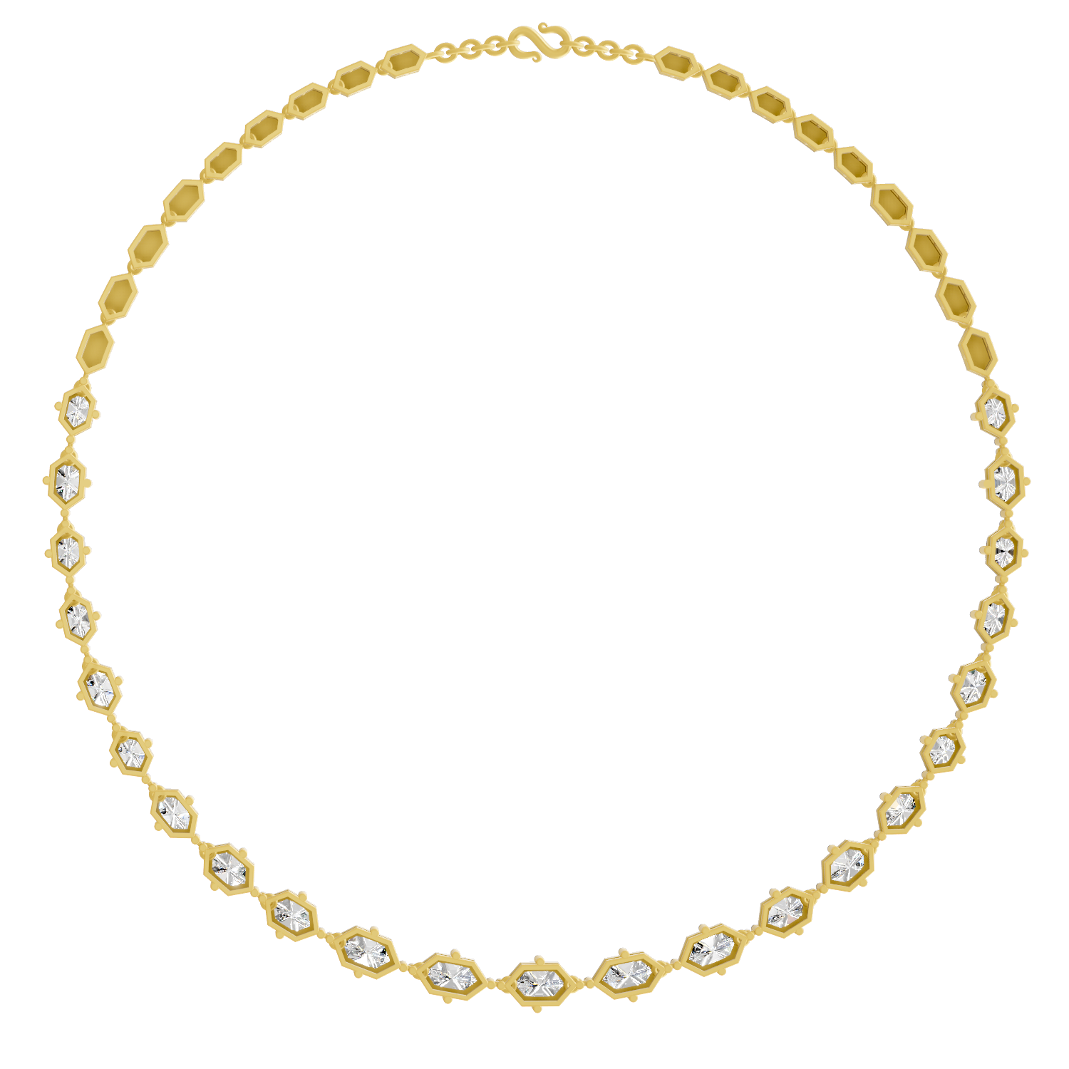 Sparkles Aura Bloom Hexa Diamond Necklace