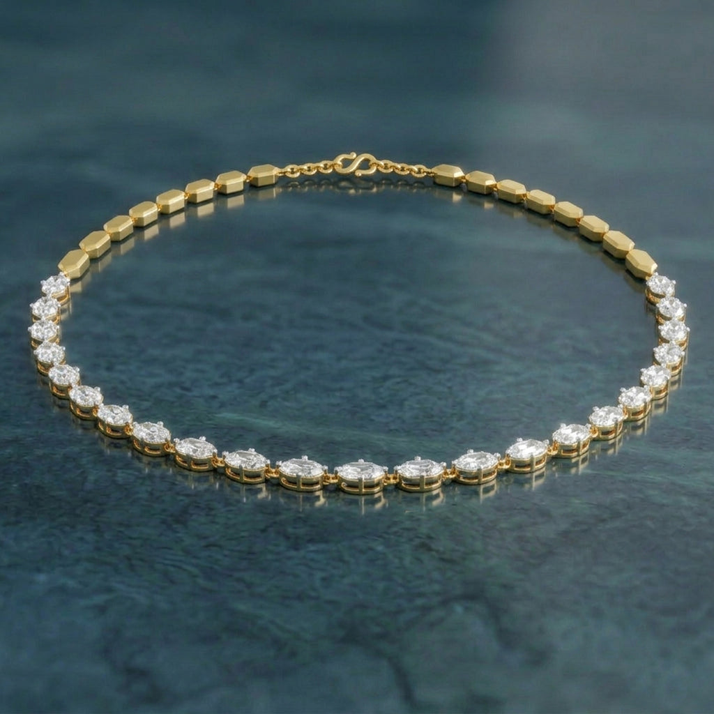 Sparkles Aura Bloom Hexa Diamond Necklace
