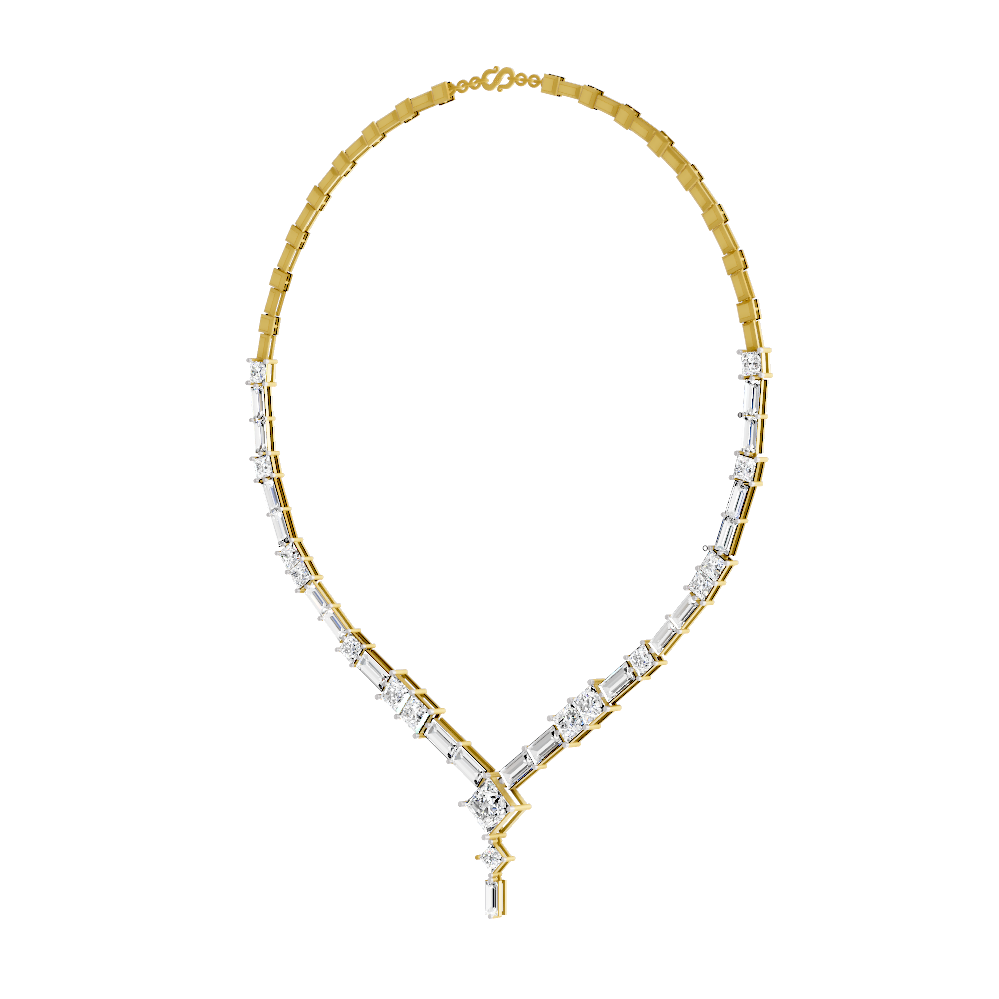 Sparkles Elegant V-Shape Diamond Necklace